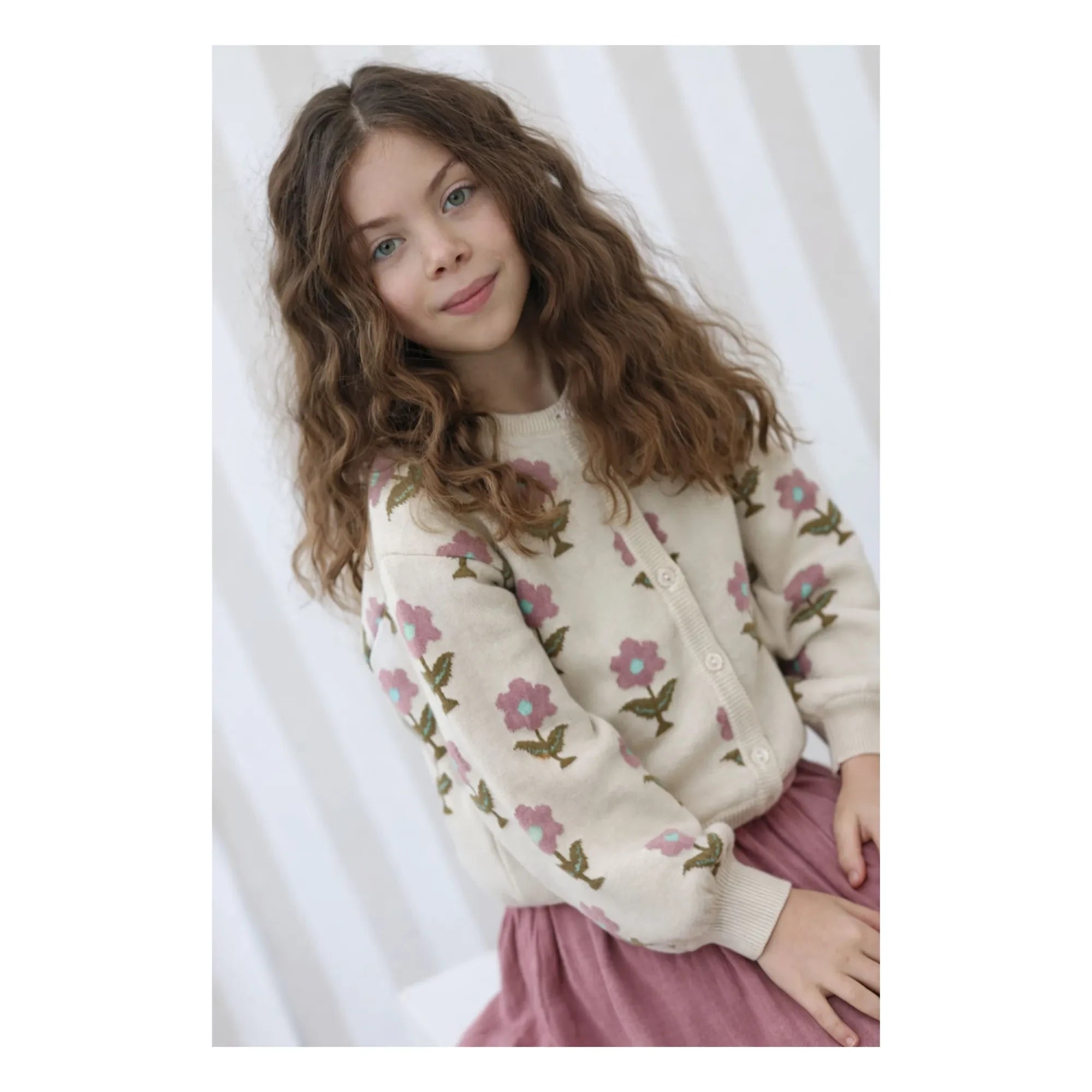 Lililotte - Cárdigan Carla Fleurs Algodón Orgánico | Crudo