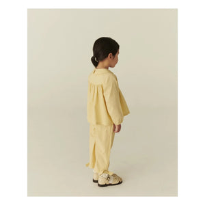 Copenhagen Colors - Blusa fruncida de algodón orgánico | Amarillo pálido