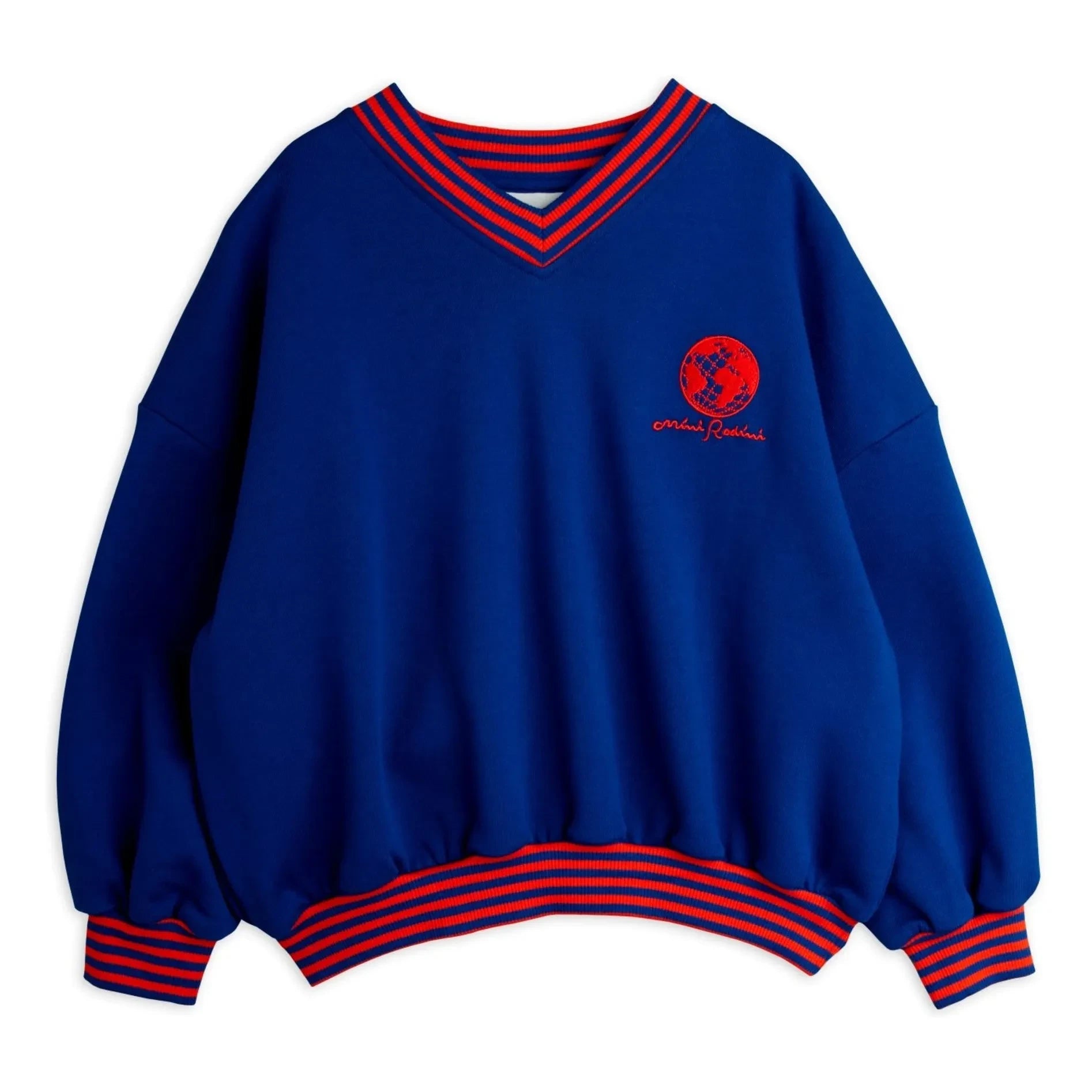 Mini Rodini - Sudadera de rayas de algodón orgánico | Azul royal