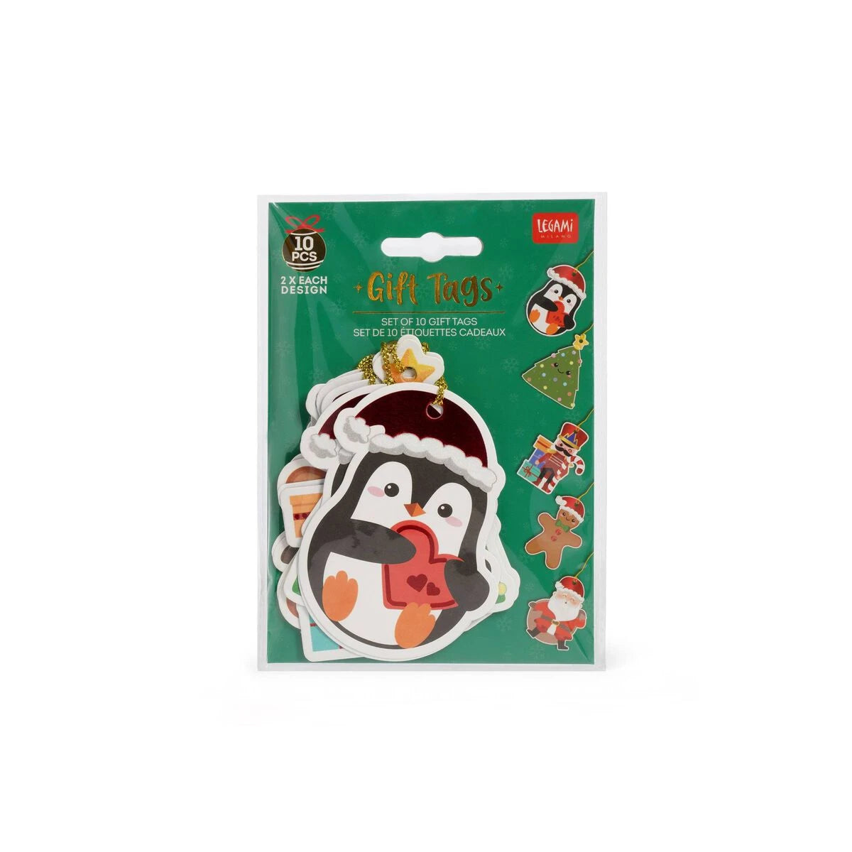 Legami - Set de 10 Etiquetas de Regalo de Navidad