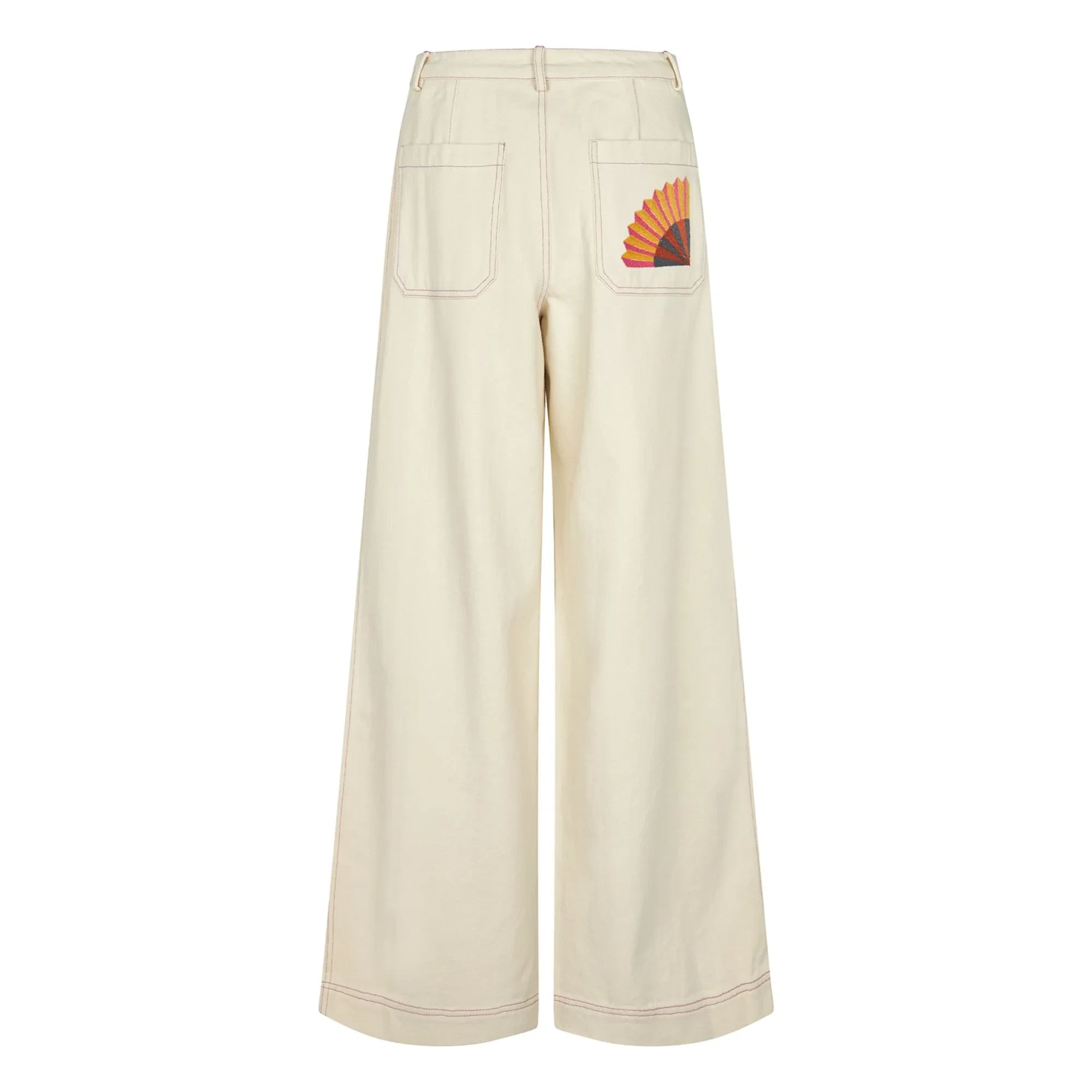 Lollys Laundry - Pantalones de algodón Florida | Crema