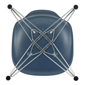 Vitra - Silla de plástico DSR - base cromada - Charles & Ray Eames | Azul marino