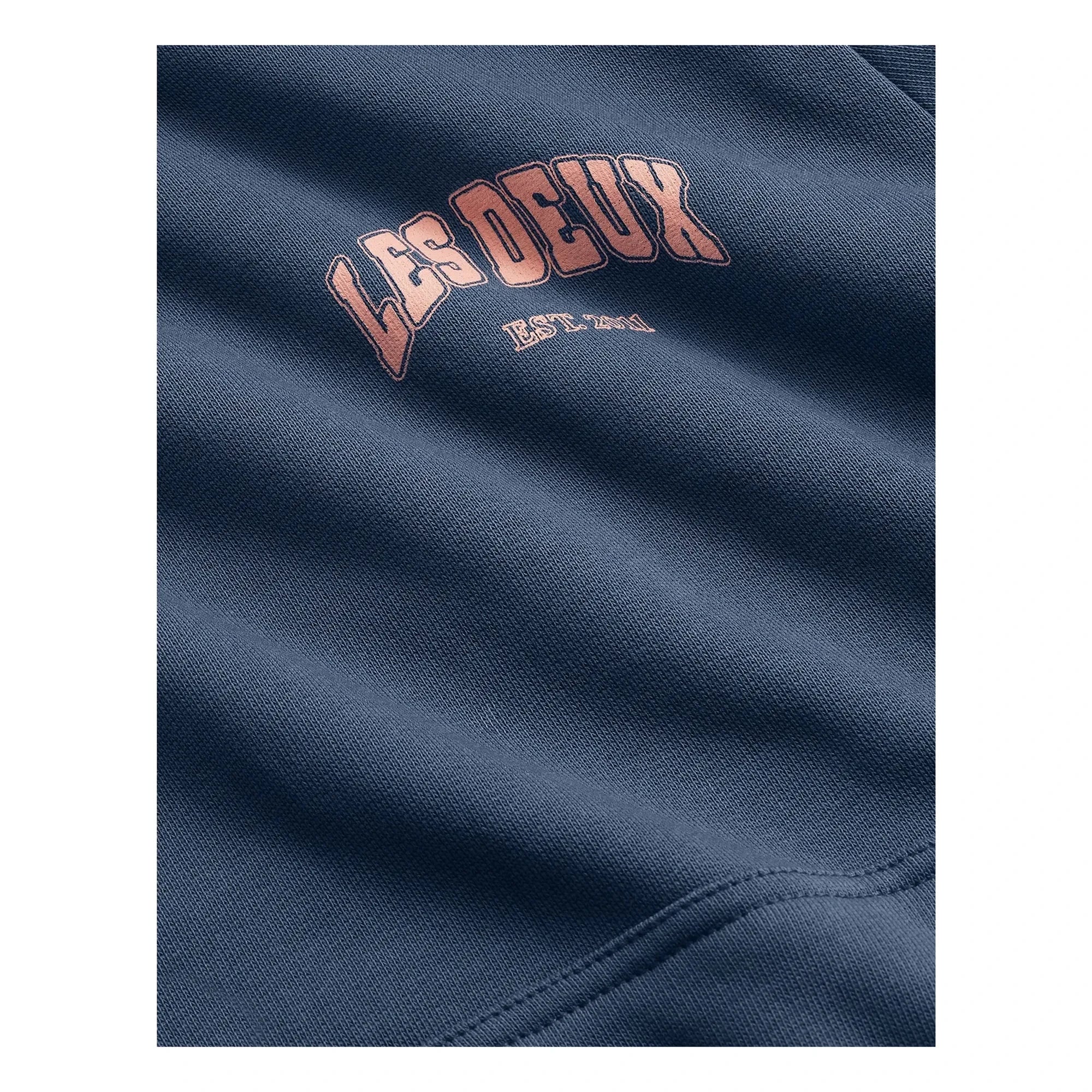 Les Deux - Sudadera con Capucha de Algodón Orgánico | Azul