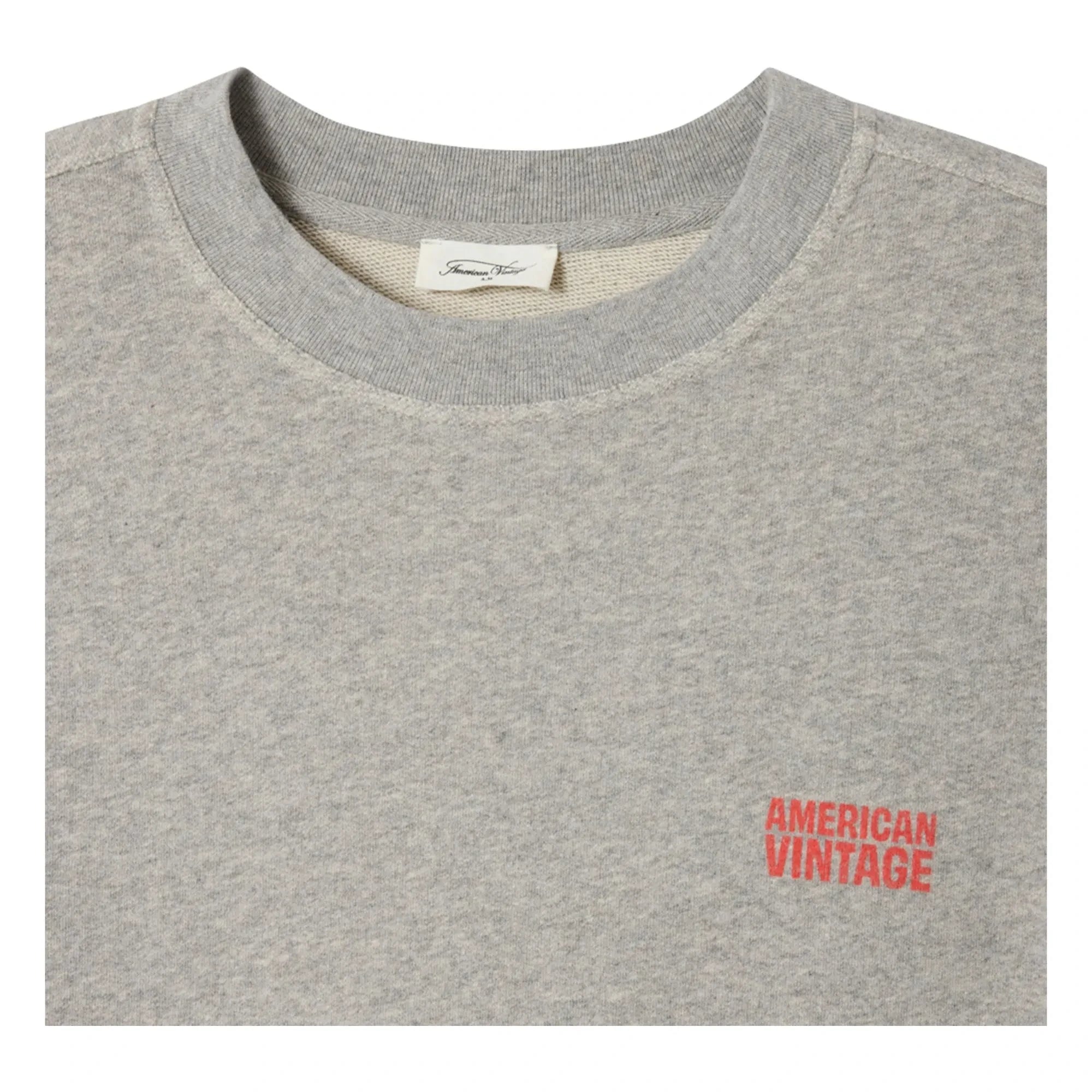 American Vintage - Sudadera de cuello redondo | Gris jaspeado