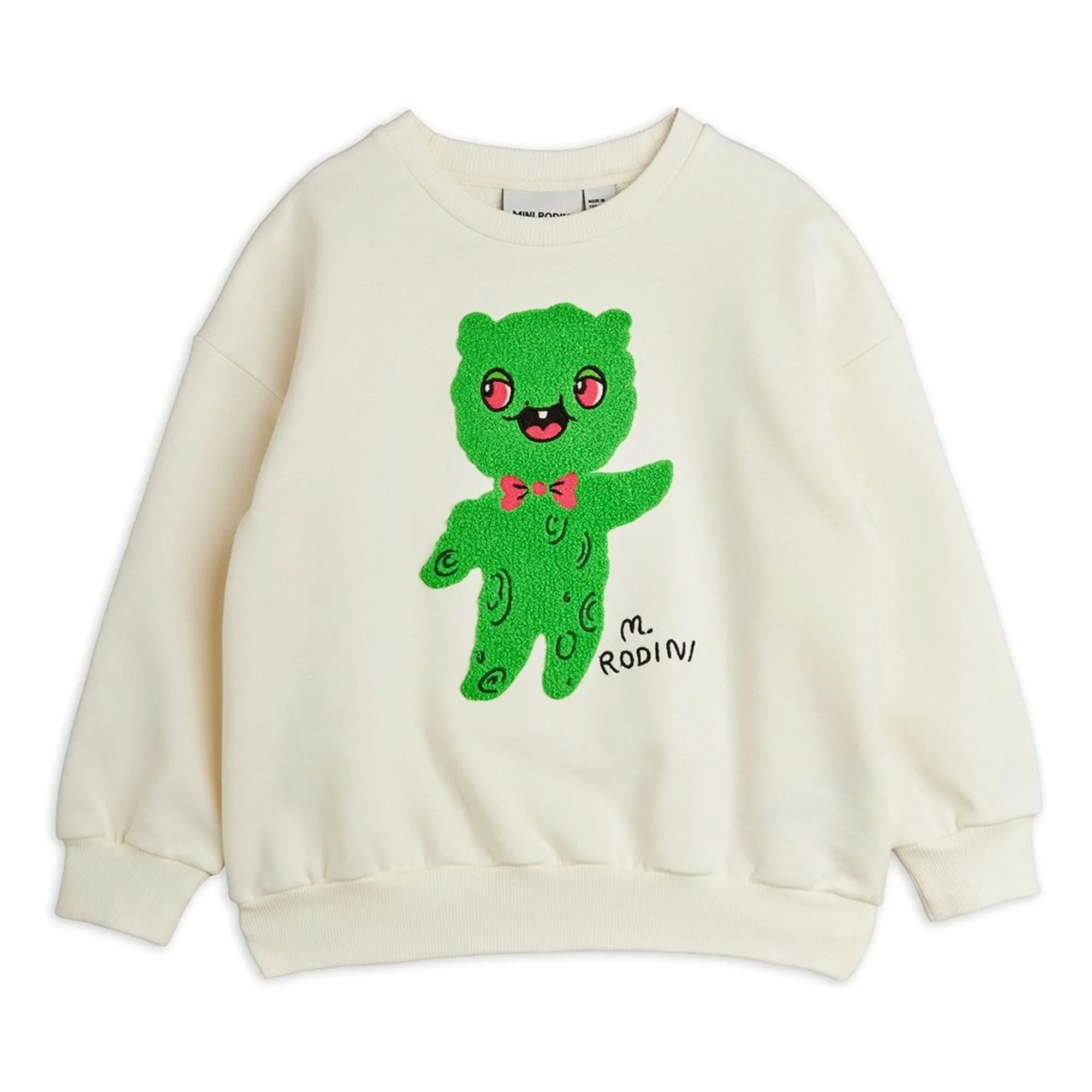 Mini Rodini - Sudadera de algodón orgánico con estampado de alienígena | Crudo
