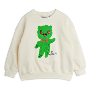Mini Rodini - Sudadera de algodón orgánico con estampado de alienígena | Crudo