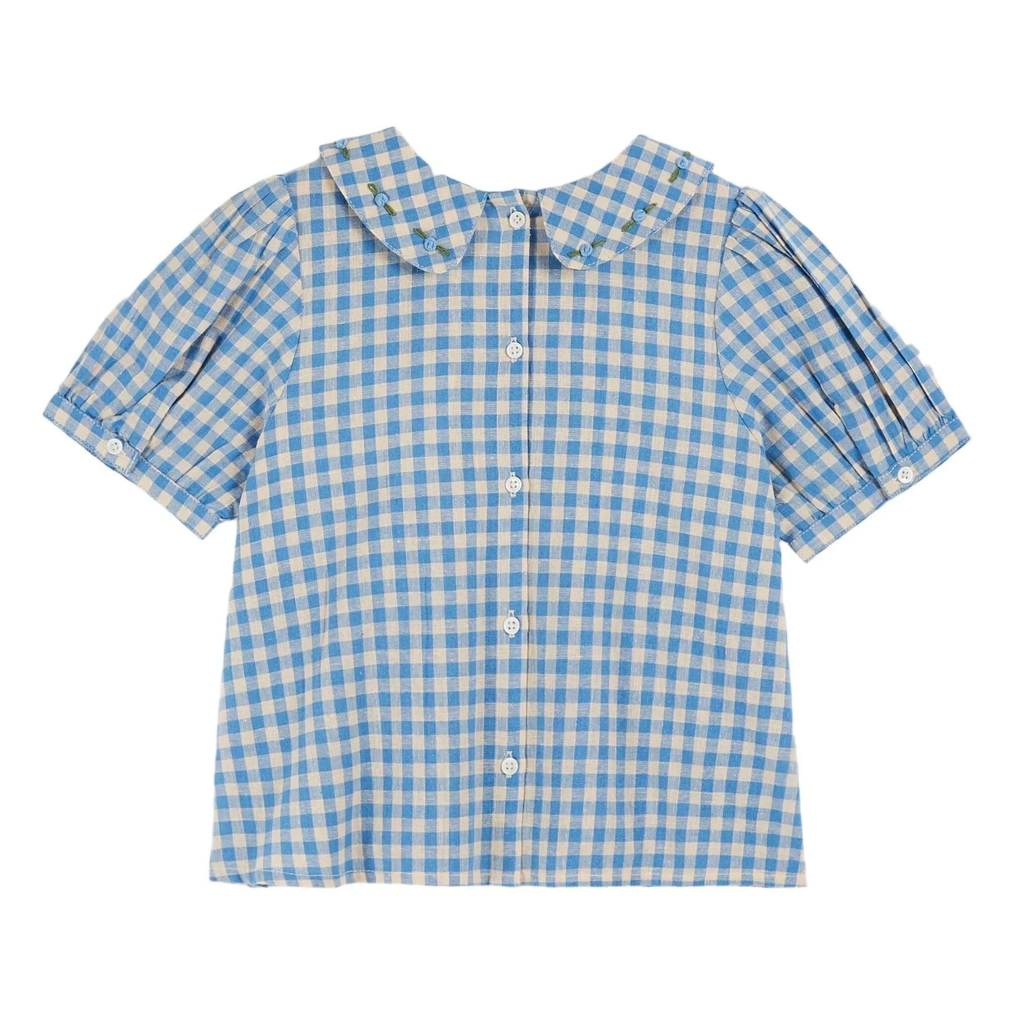 Emile et Ida - Blusa Vichy Lagon | Azul