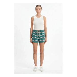 Hod - Beverly Pantalones Cortos de Rayas de Algodón | Verde