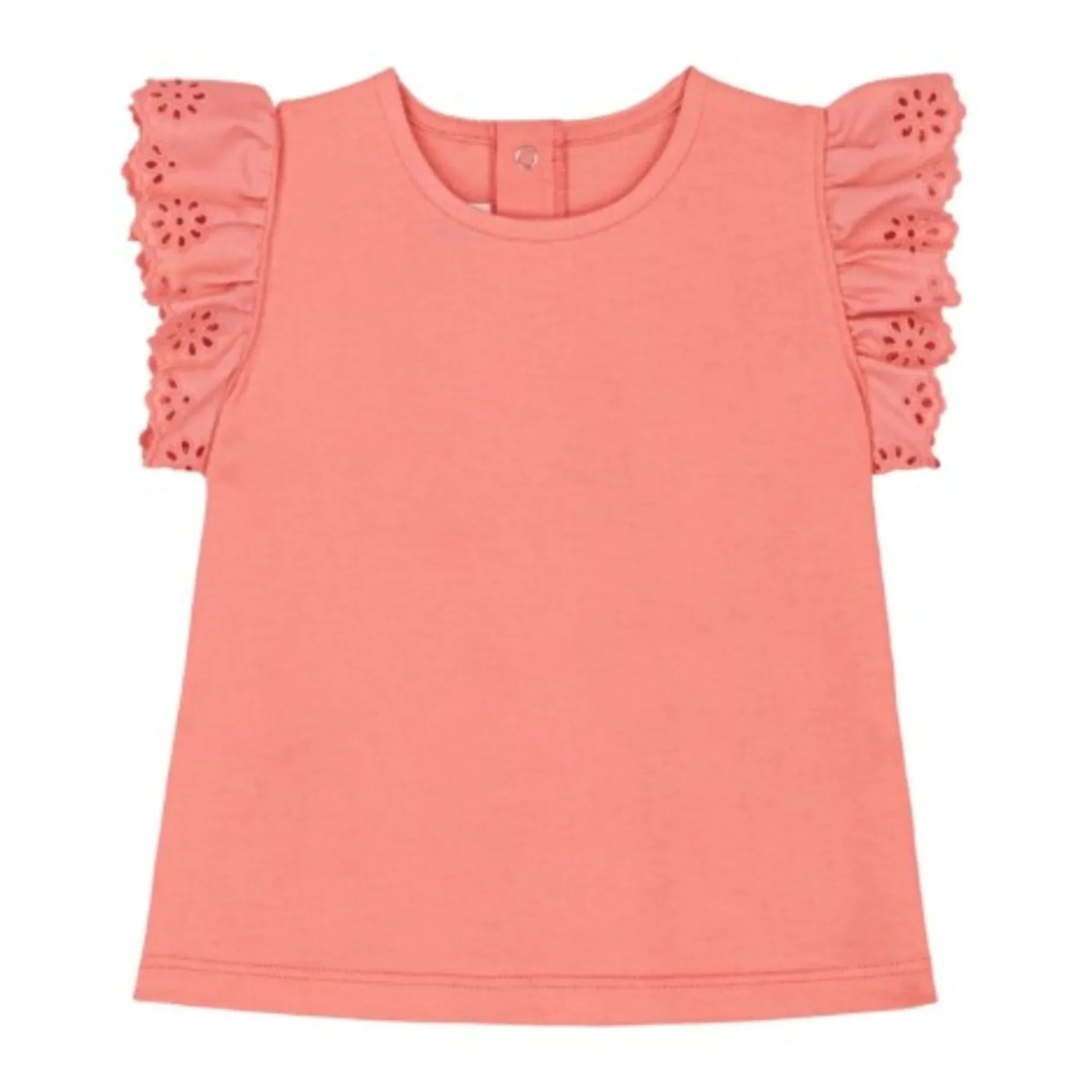 Petit Bateau - Camiseta con bordado inglés | Coral