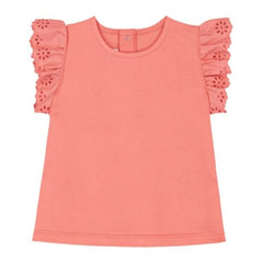 Petit Bateau - Camiseta con bordado inglés | Coral
