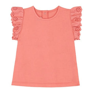 Petit Bateau - Camiseta con bordado inglés | Coral