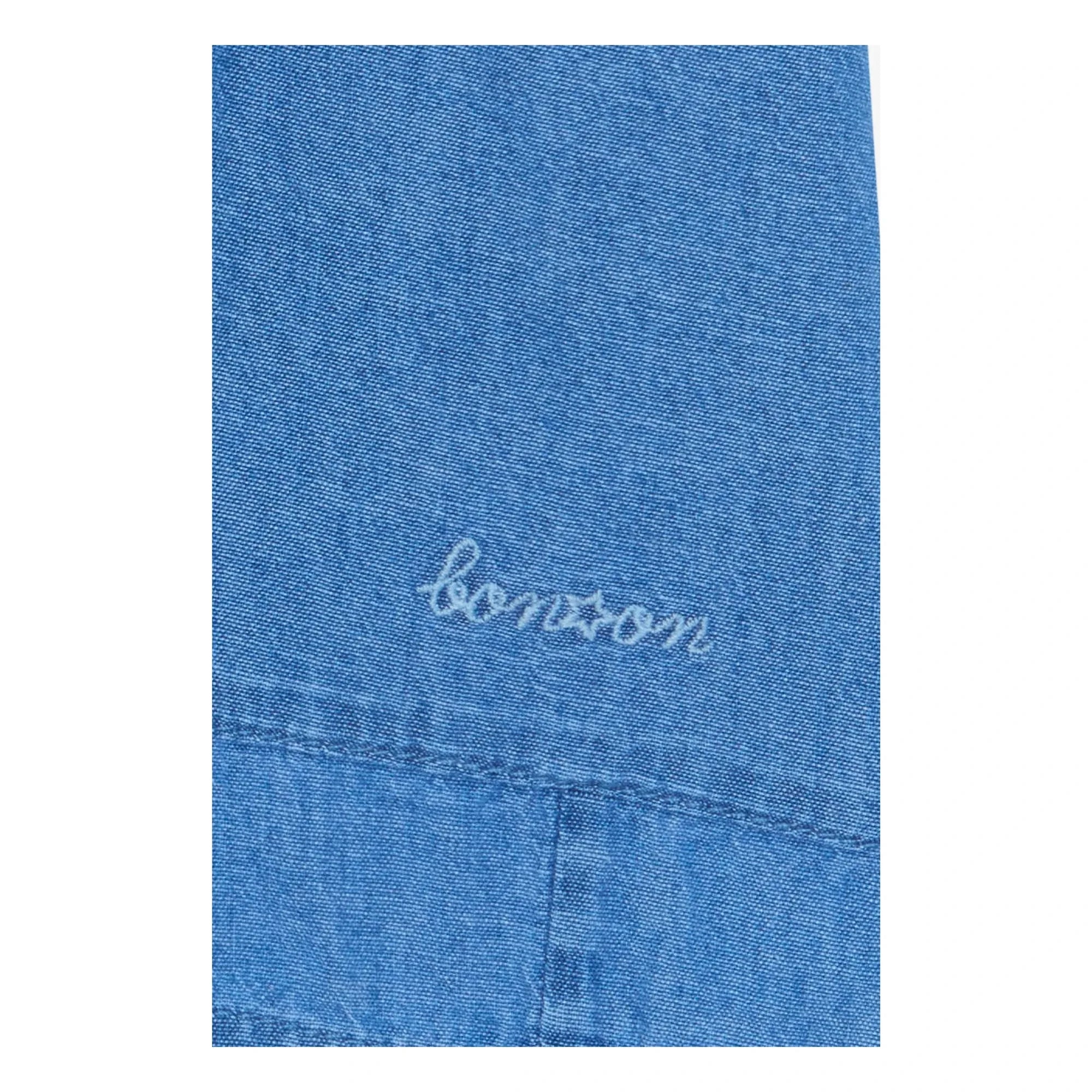 Bonton - Pantalón Corto Chambray Festoneado con Bolsillos Clovis | Azul Denim