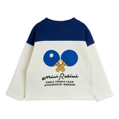Mini Rodini - Sudadera de algodón orgánico Ping Pong | Blanco