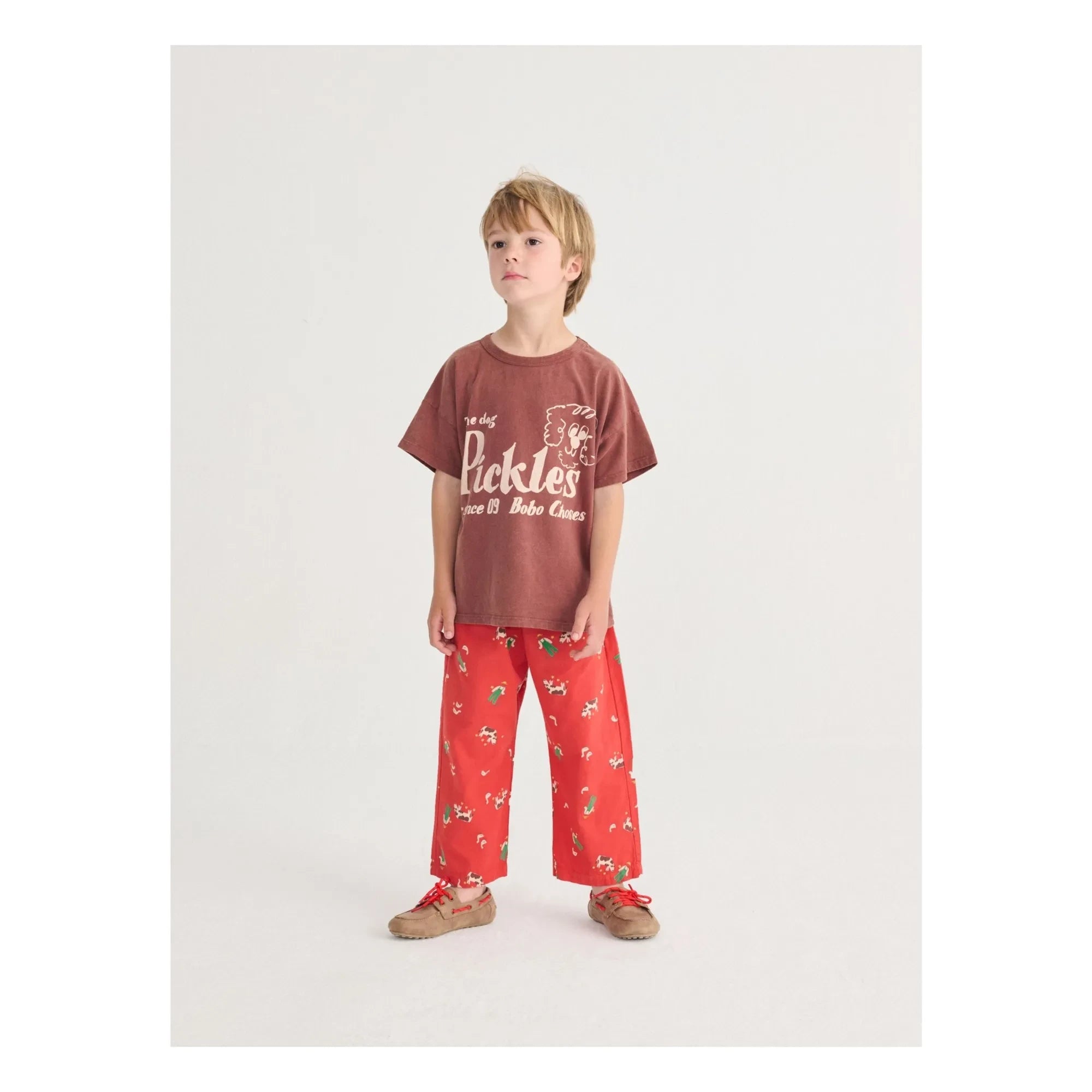 Bobo Choses - Pantalones de Granja de Algodón Orgánico | Rojo