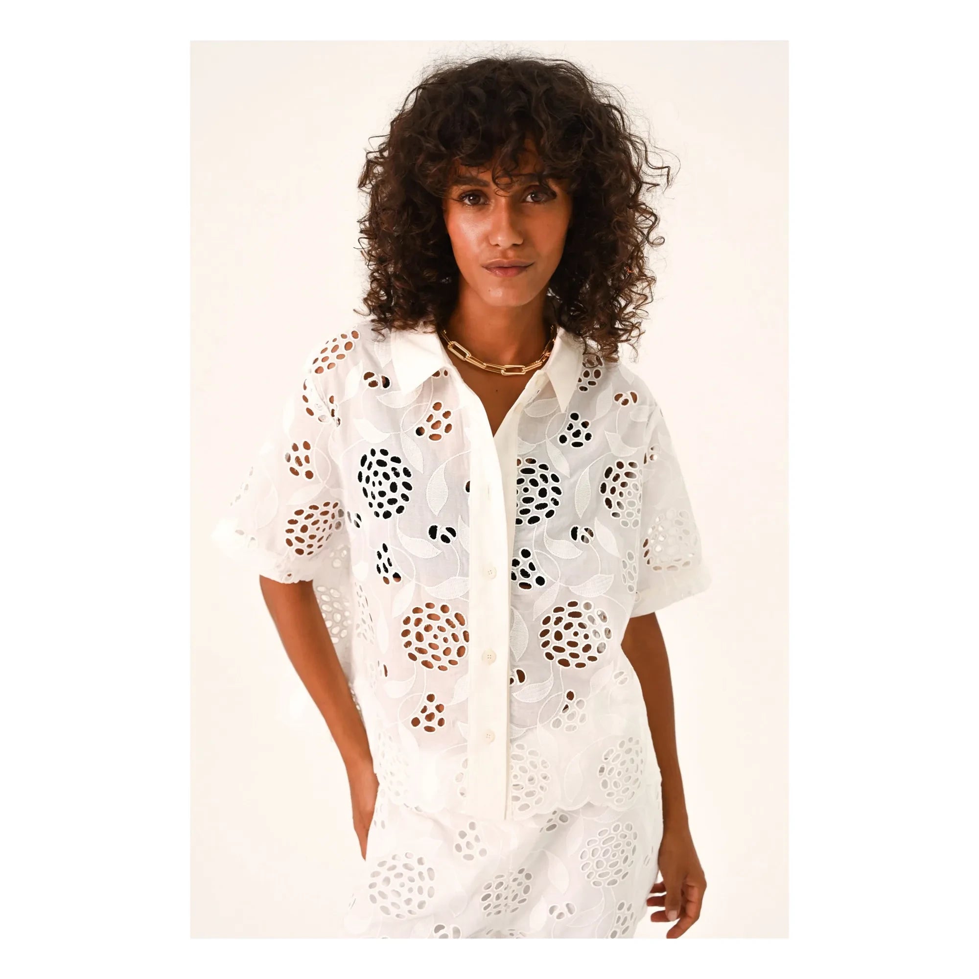 Sacrécoeur - Camisa Flavia Flower | Blanca