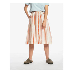 Matona - Falda midi de lino a rayas | Blanco roto