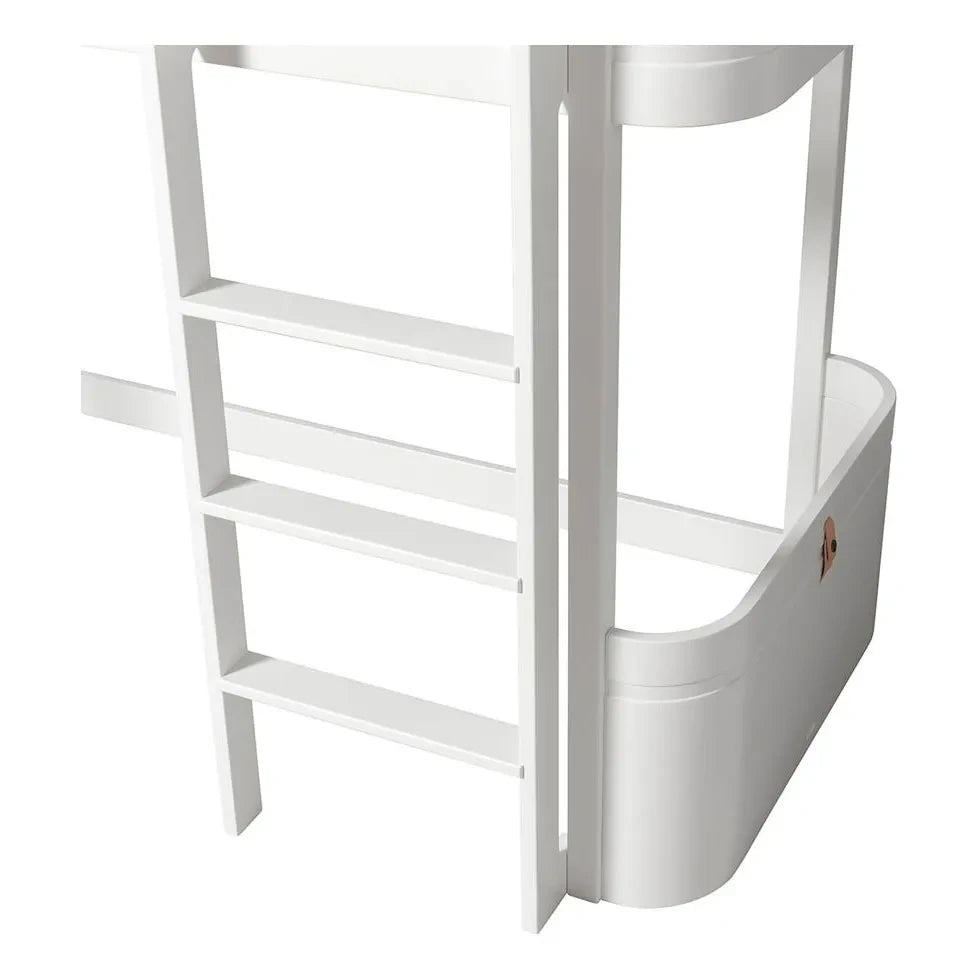 Oliver Furniture - Cama Mini+ de Madera de Altura Media 68x162cm | Blanca