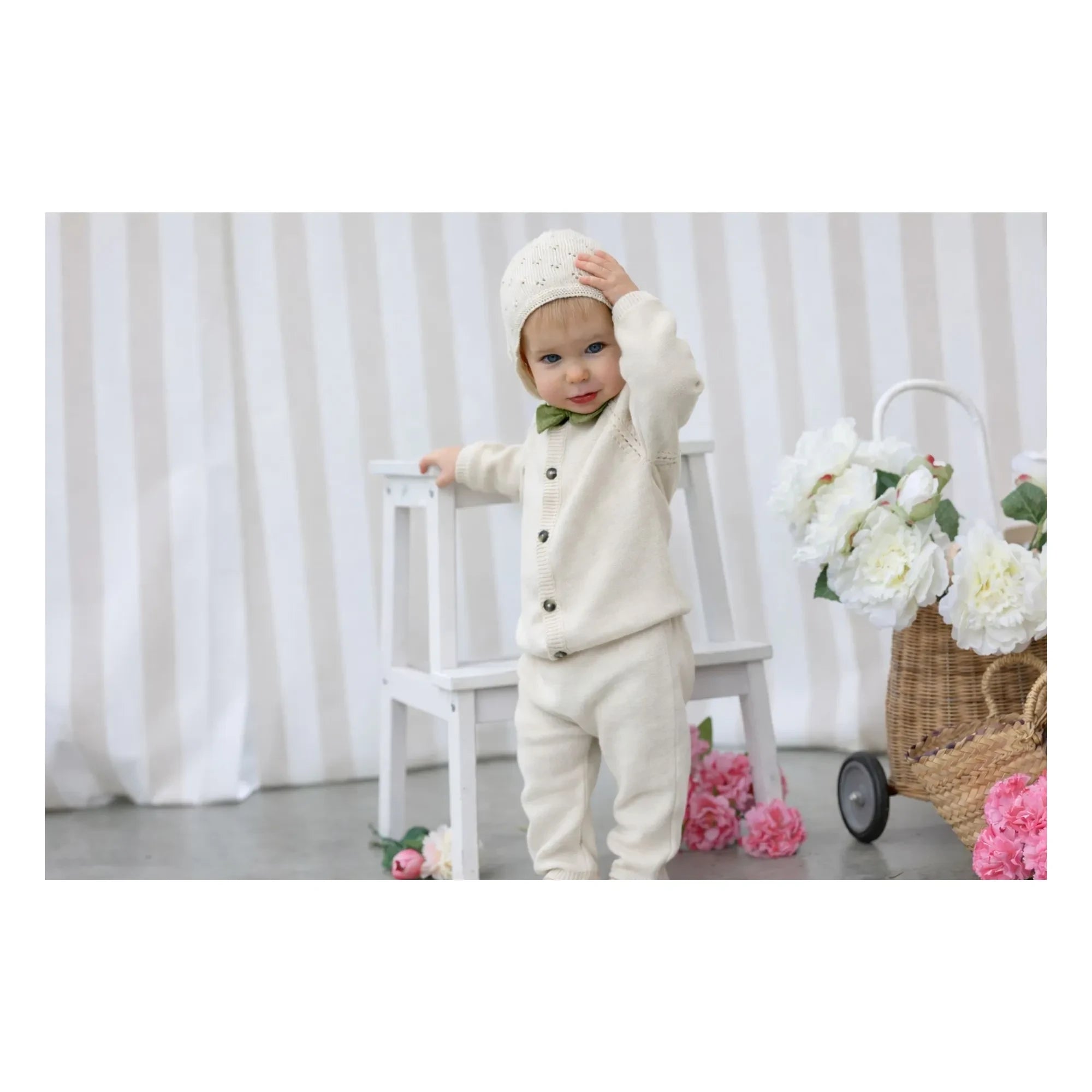 Lililotte - Pantalones finos de punto de algodón orgánico Léandre | Crudo