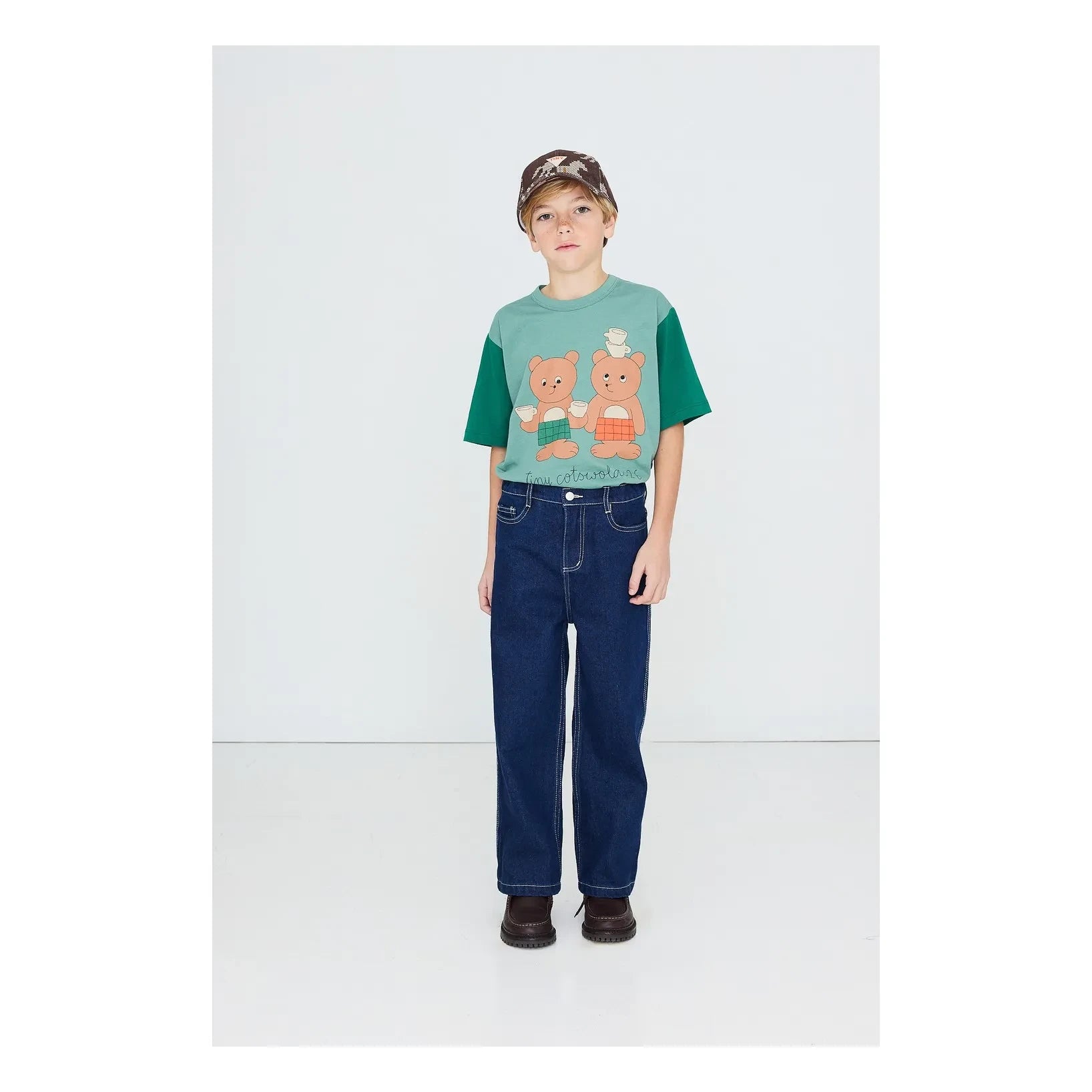 Tinycottons - Camiseta de algodón orgánico Tea Room | Verde