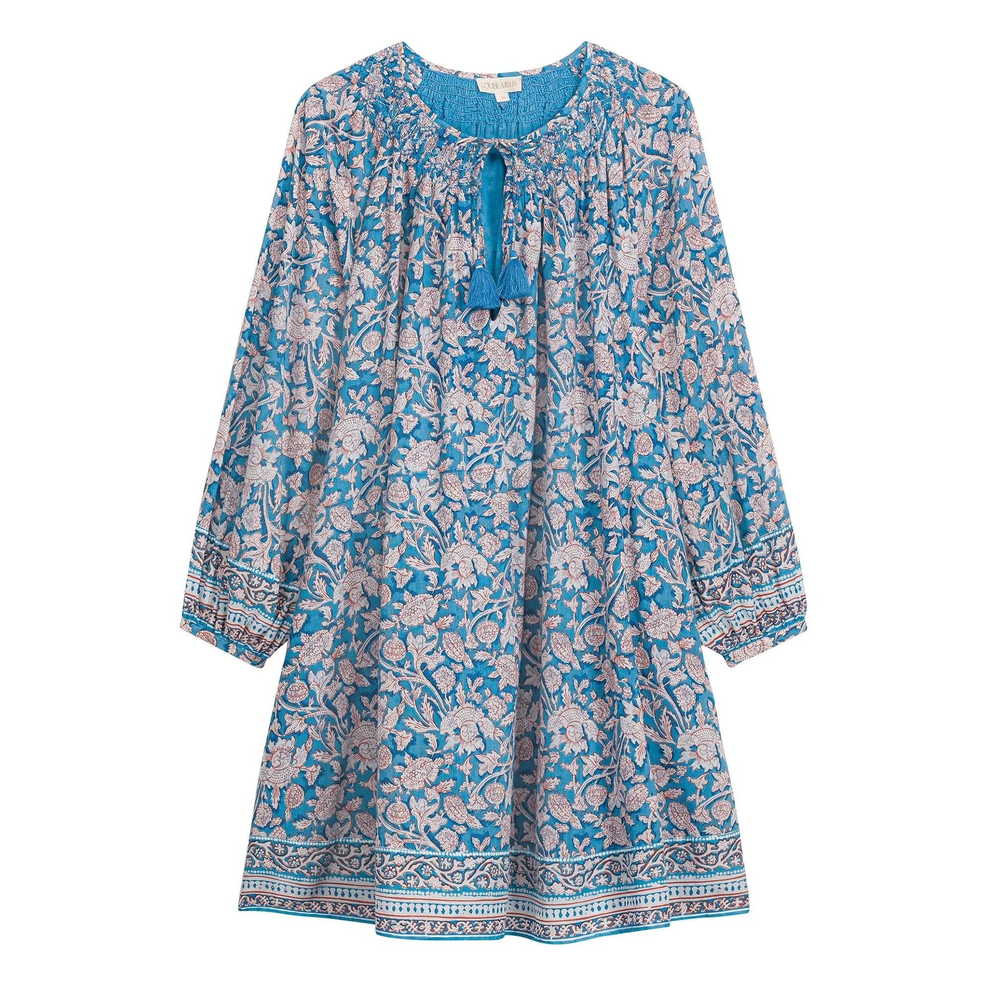 Louise Misha - Vestido de algodón orgánico Janice | Azul