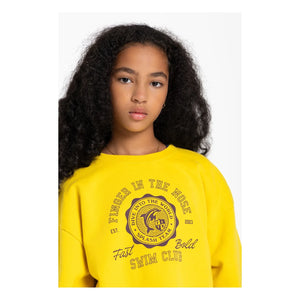 Sudadera BAY de algodón orgánico con el dedo en la nariz | Amarilla