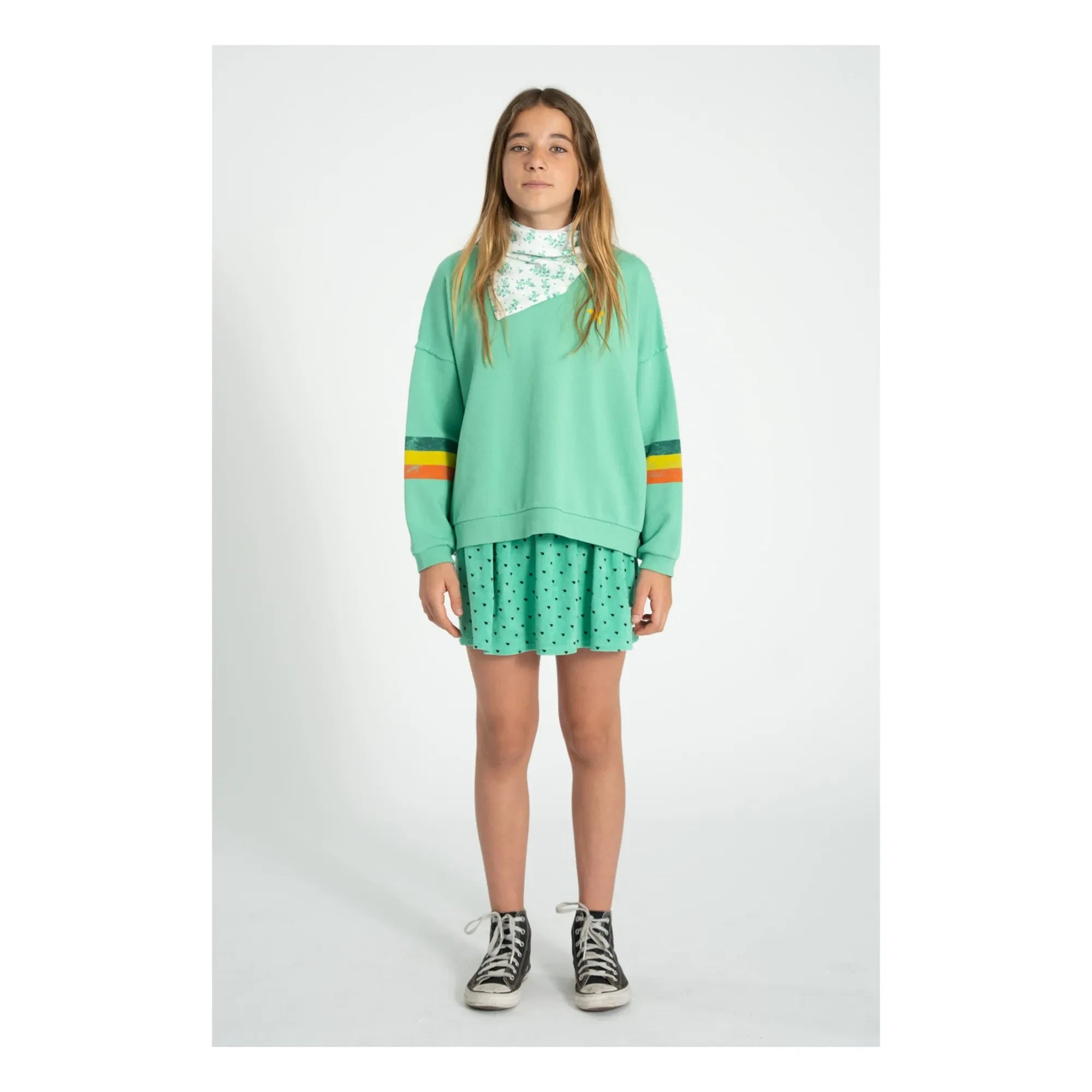 Piupiuchick - Sudadera a rayas de algodón orgánico | Verde