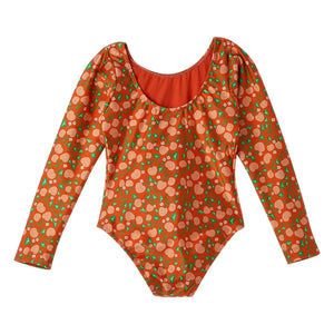 Fabula - Bañador de manga larga con estampado floral | Naranja