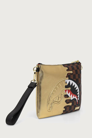 Sprayground - Bolsa de Hombro de Mujer en Piel Sintética Marrón con Tiburones de París 910B9344NSZ