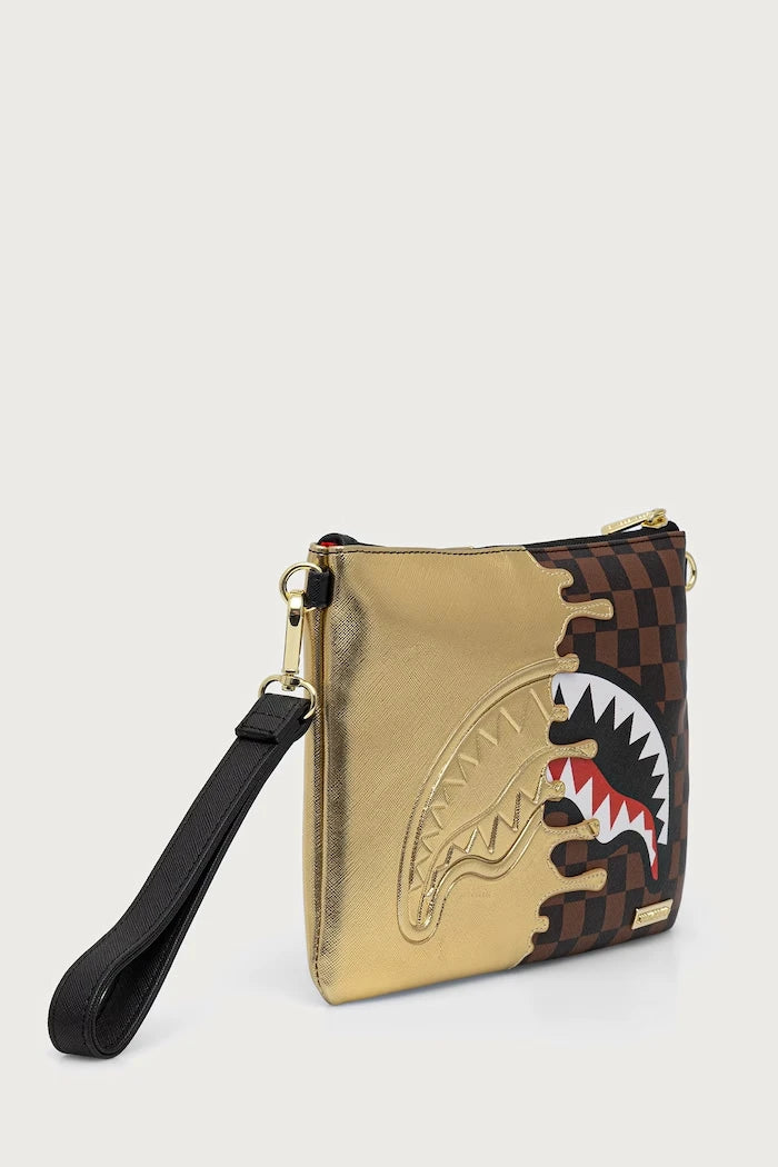 Sprayground - Bolsa de Hombro de Mujer en Piel Sintética Marrón con Tiburones de París 910B9344NSZ