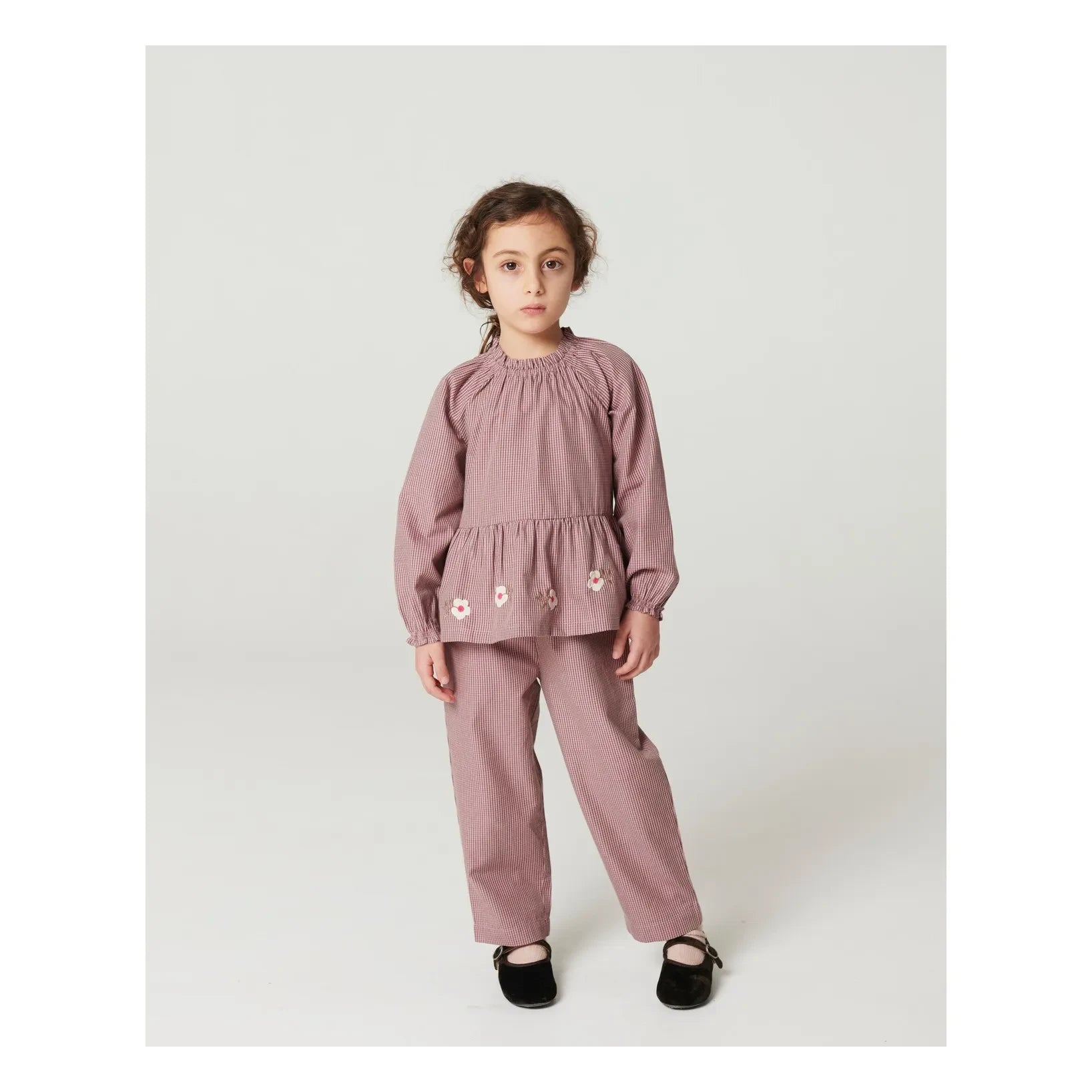 Copenhagen Colors - Pantalón a cuadros de algodón orgánico | Rosa polvo