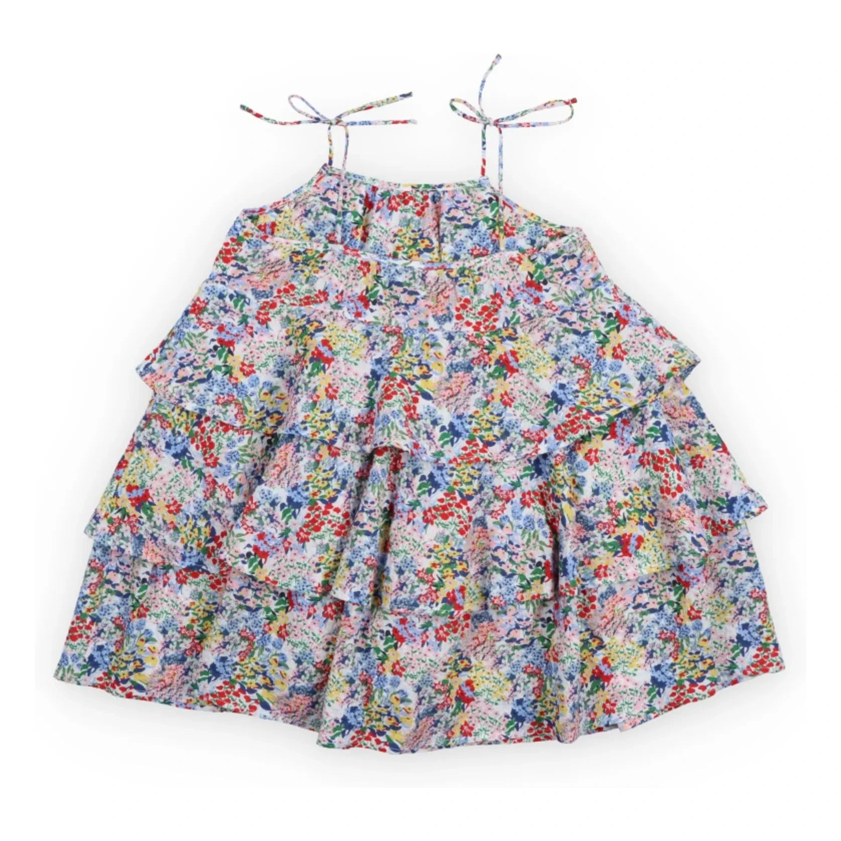 the new society - Verbena Fleurie Vestido con Volantes | Azul