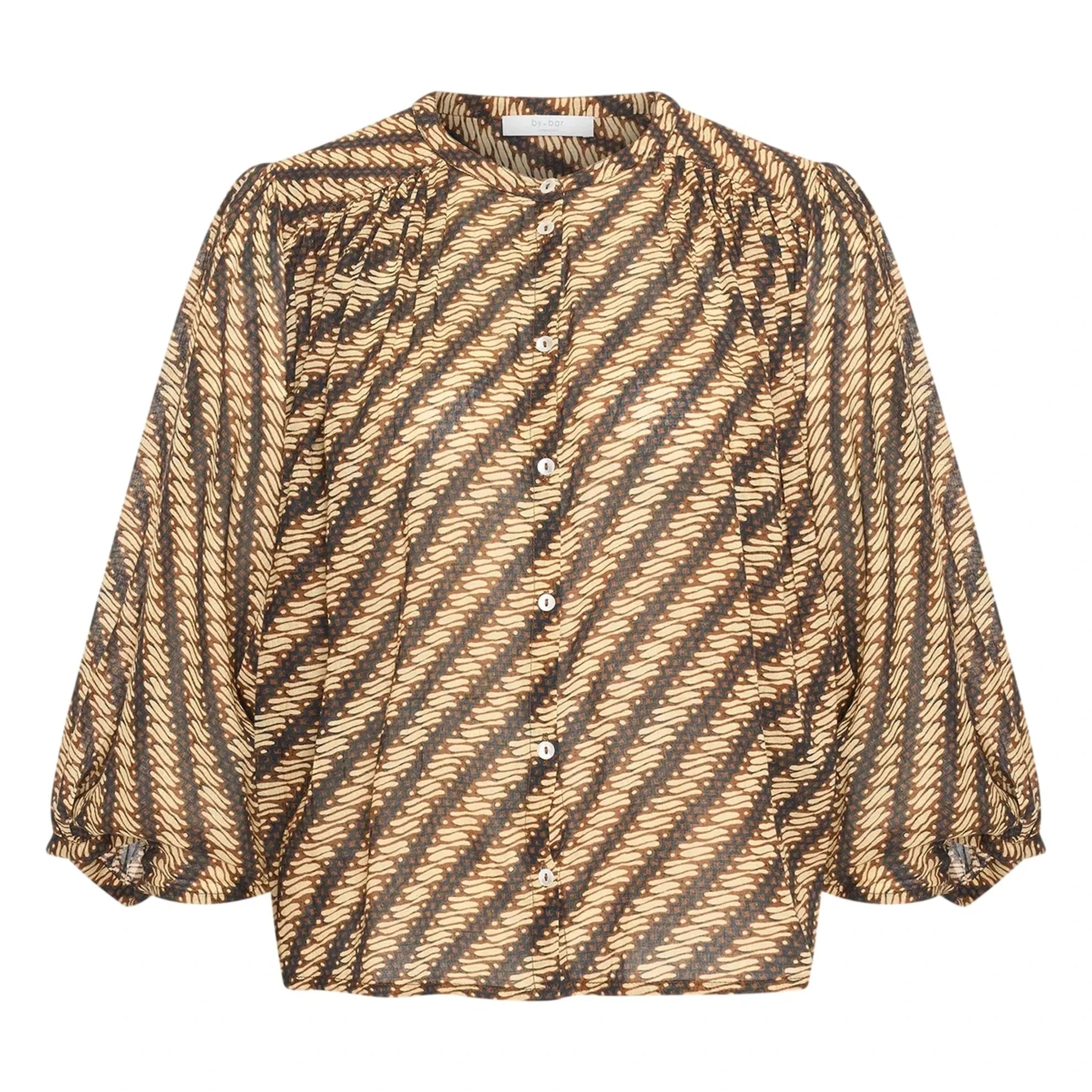 Blusa de algodón orgánico Bar - Becky | Marrón
