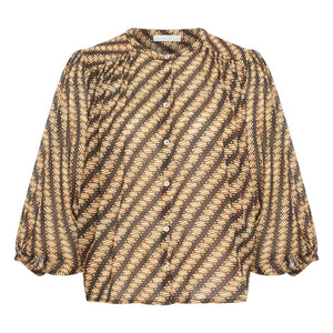 Blusa de algodón orgánico Bar - Becky | Marrón