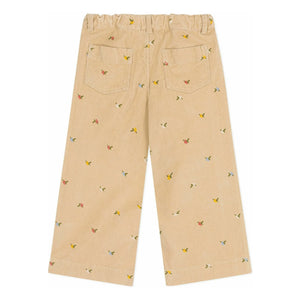 Petit Bateau - Pantalones de pana con estampado floral | Beige