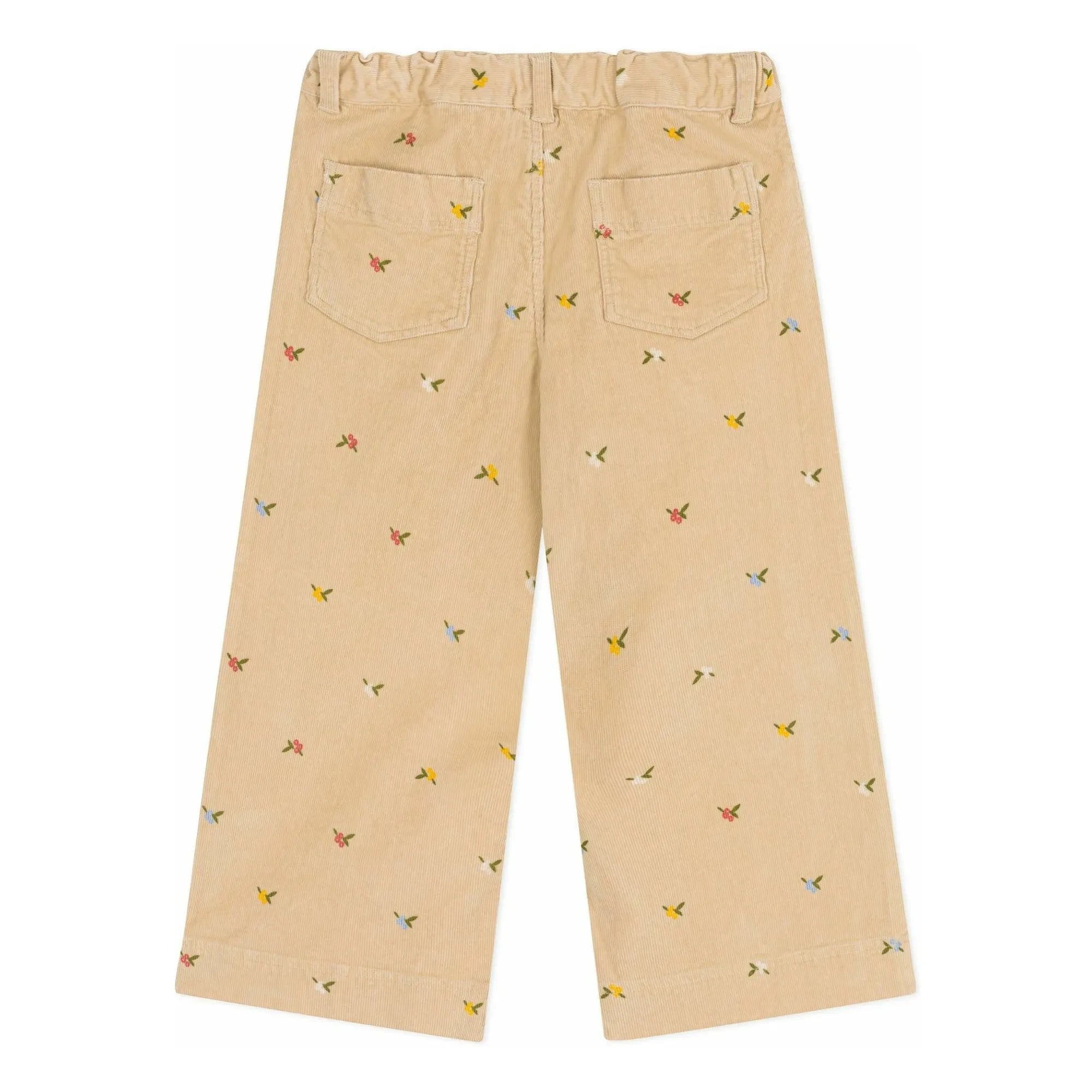 Petit Bateau - Pantalones de pana con estampado floral | Beige