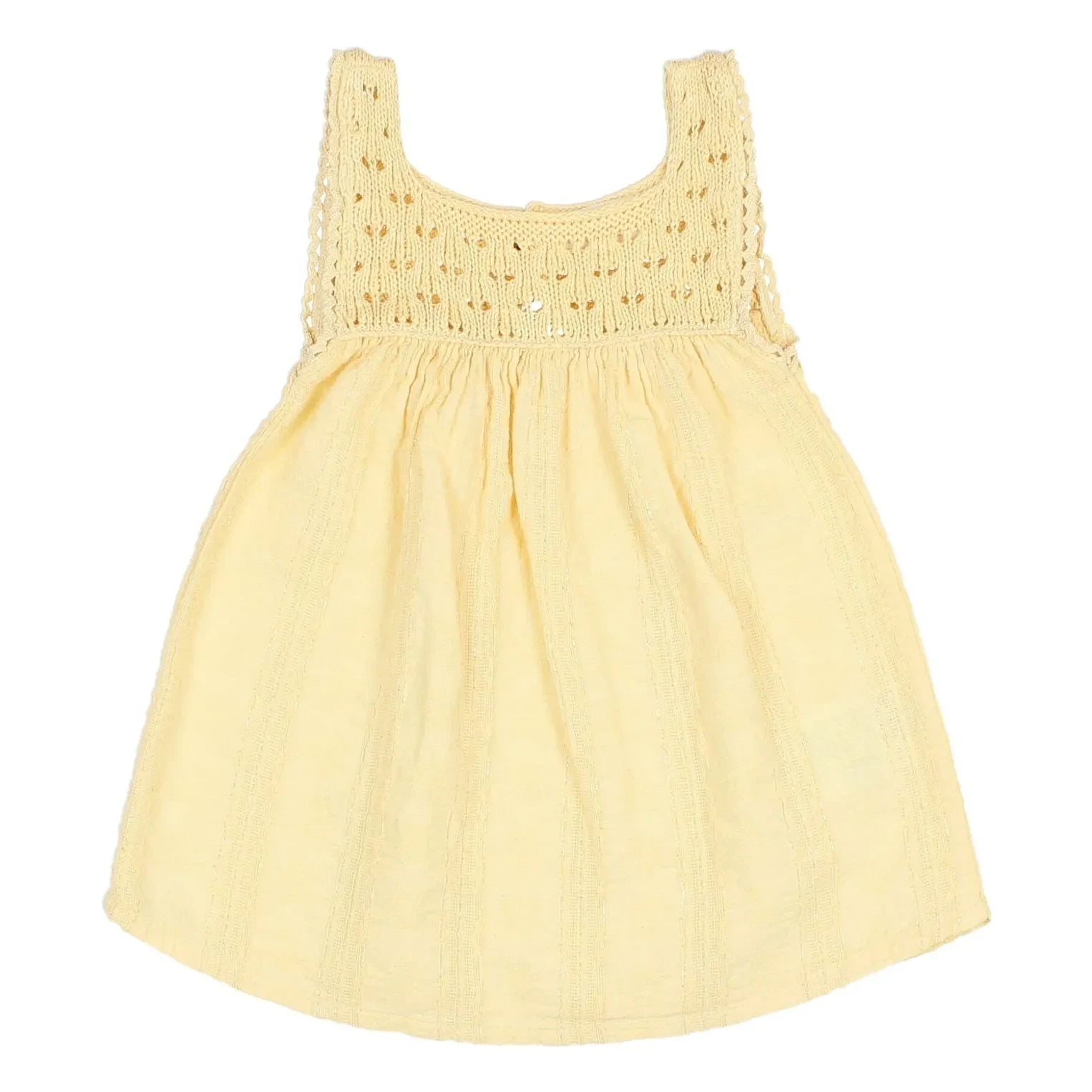 Búho - Vestido de algodón orgánico Lurex Boho | Amarillo