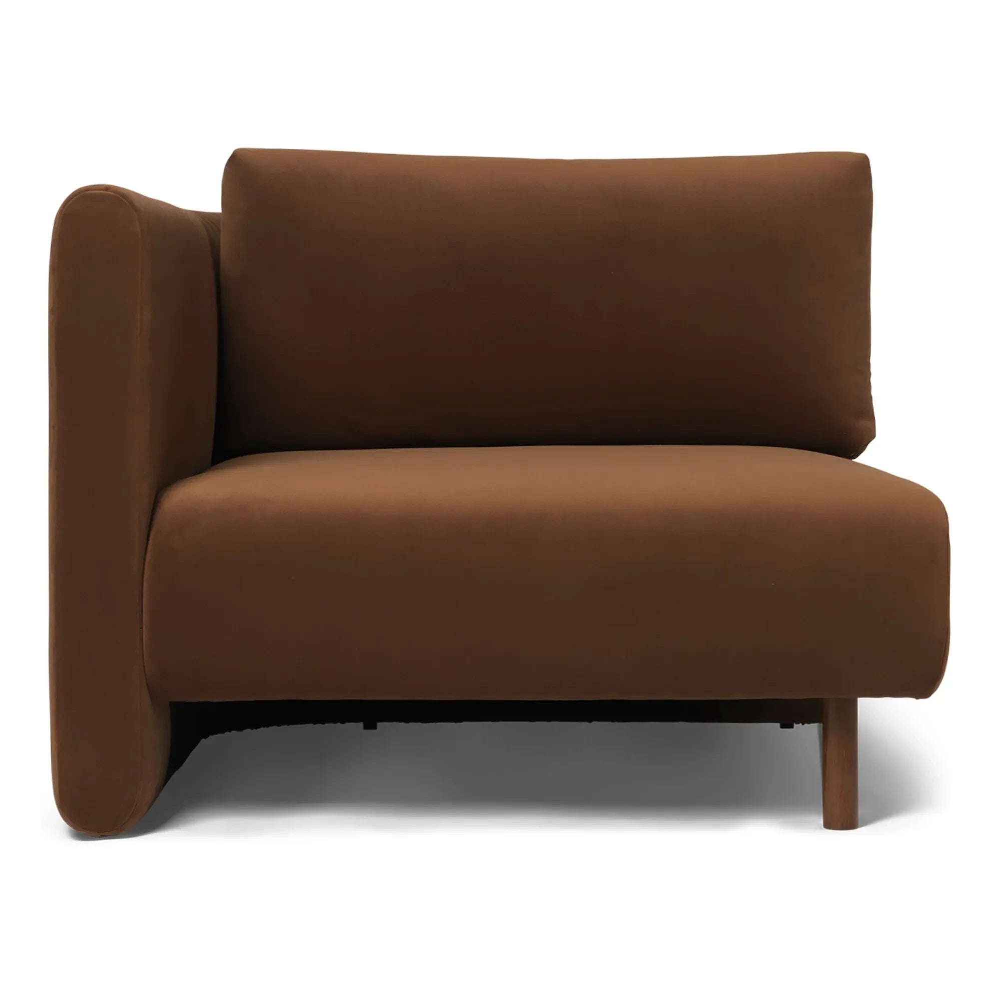 Ferm Living - Sofá modular de terciopelo Dase, módulo izquierdo | Marrón