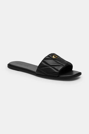 Sandalias planas de cuero acolchadas para mujer Coach Holly