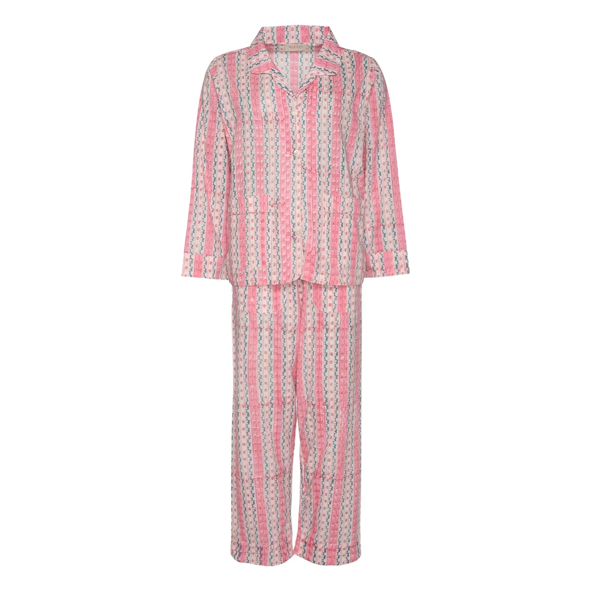 SISSEL EDELBO - Pijama de noche de algodón orgánico estampado | Rosa empolvado