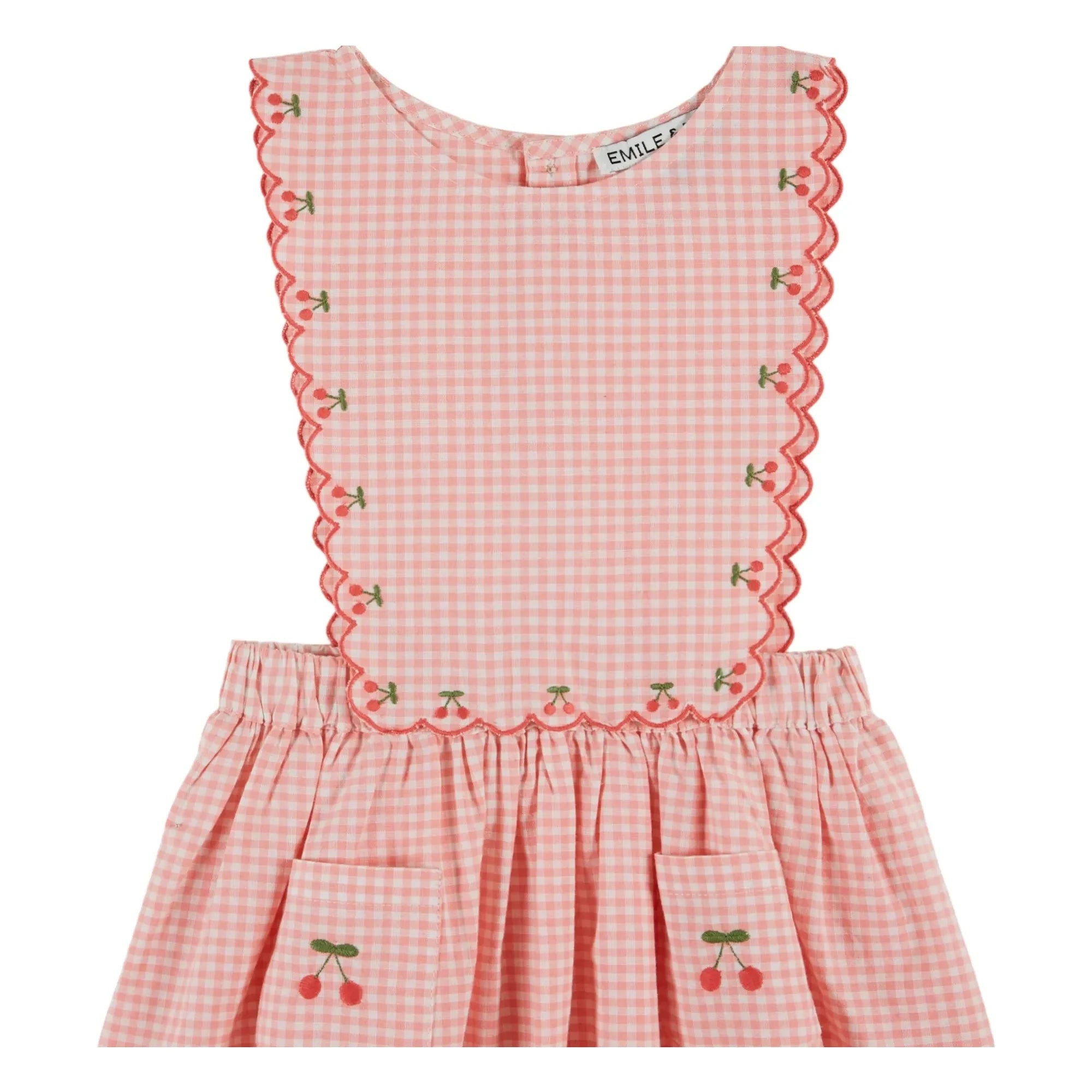 Emile et Ida - Vestido de Peto a Cuadros de Algodón Orgánico | Rosa