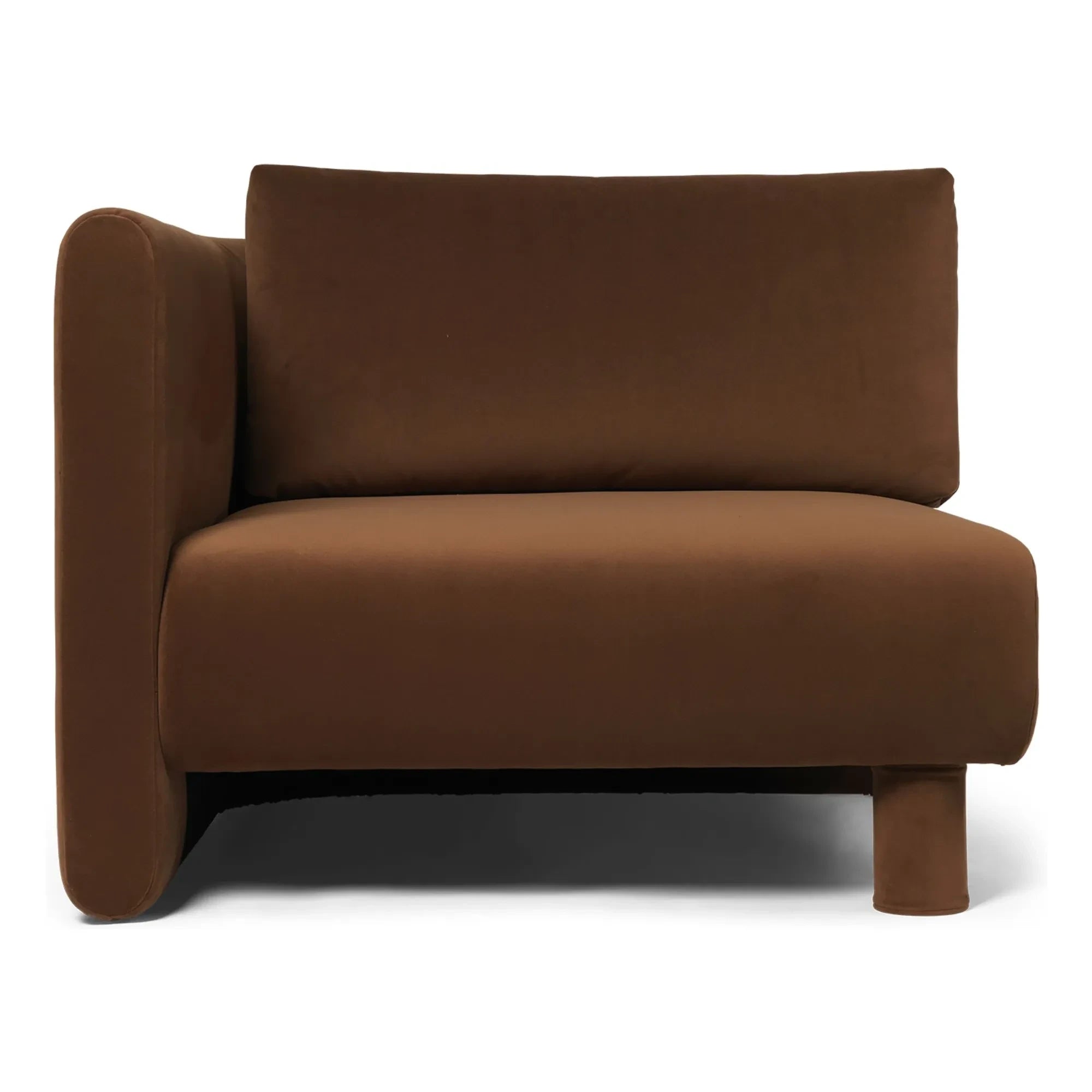 Ferm Living - Sofá modular de terciopelo Dase, módulo izquierdo | Marrón