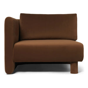 Ferm Living - Sofá modular de terciopelo Dase, módulo izquierdo | Marrón