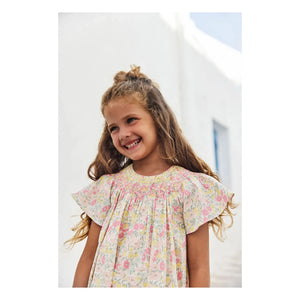 Tartine et Chocolat - Vestido fruncido Liberty | Amarillo