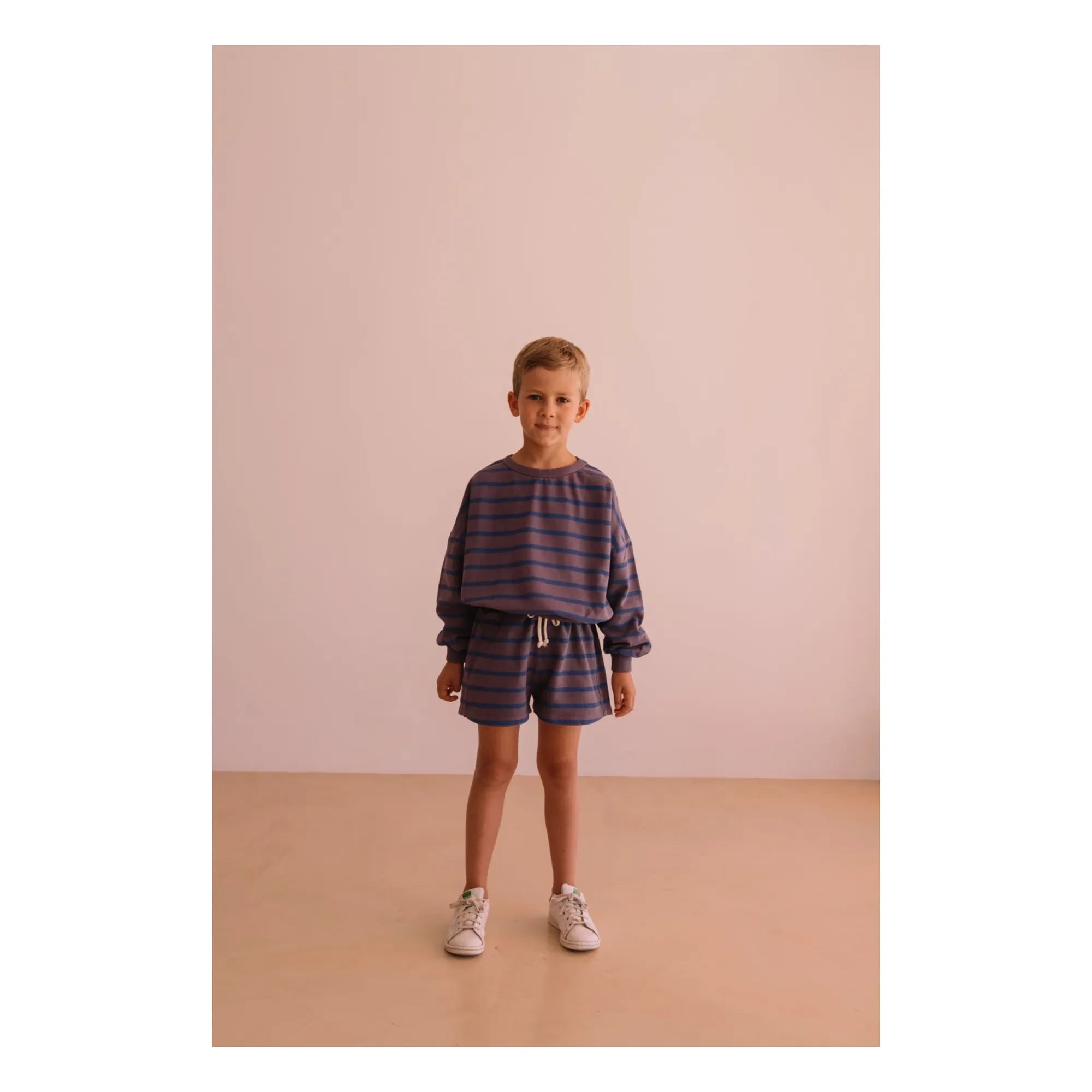 We Are Kids - Pantalón corto a rayas de algodón orgánico Marlow | Morado