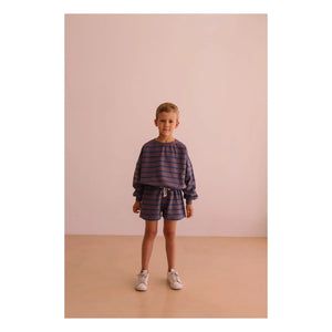 We Are Kids - Pantalón corto a rayas de algodón orgánico Marlow | Morado