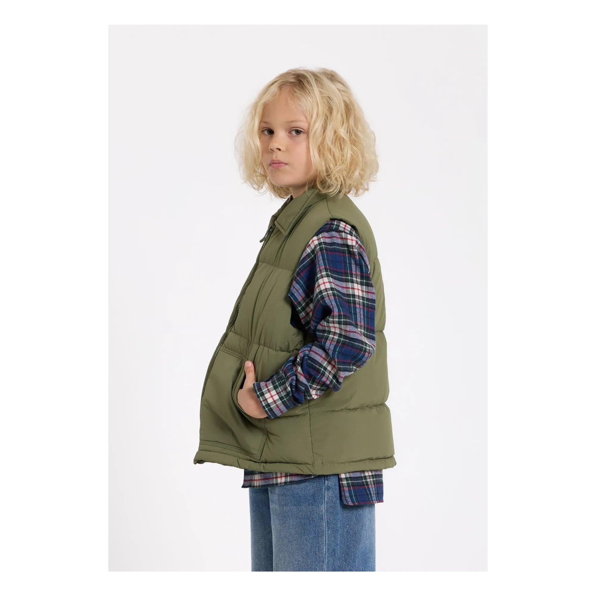 Finger in the nose - Snowshirt Chaleco Plumas Genuino sin Mangas | Caqui