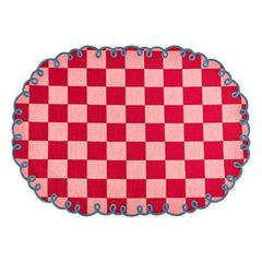 Bitossi - Juego de 2 manteles individuales a cuadros Dama Rosa | Rojo