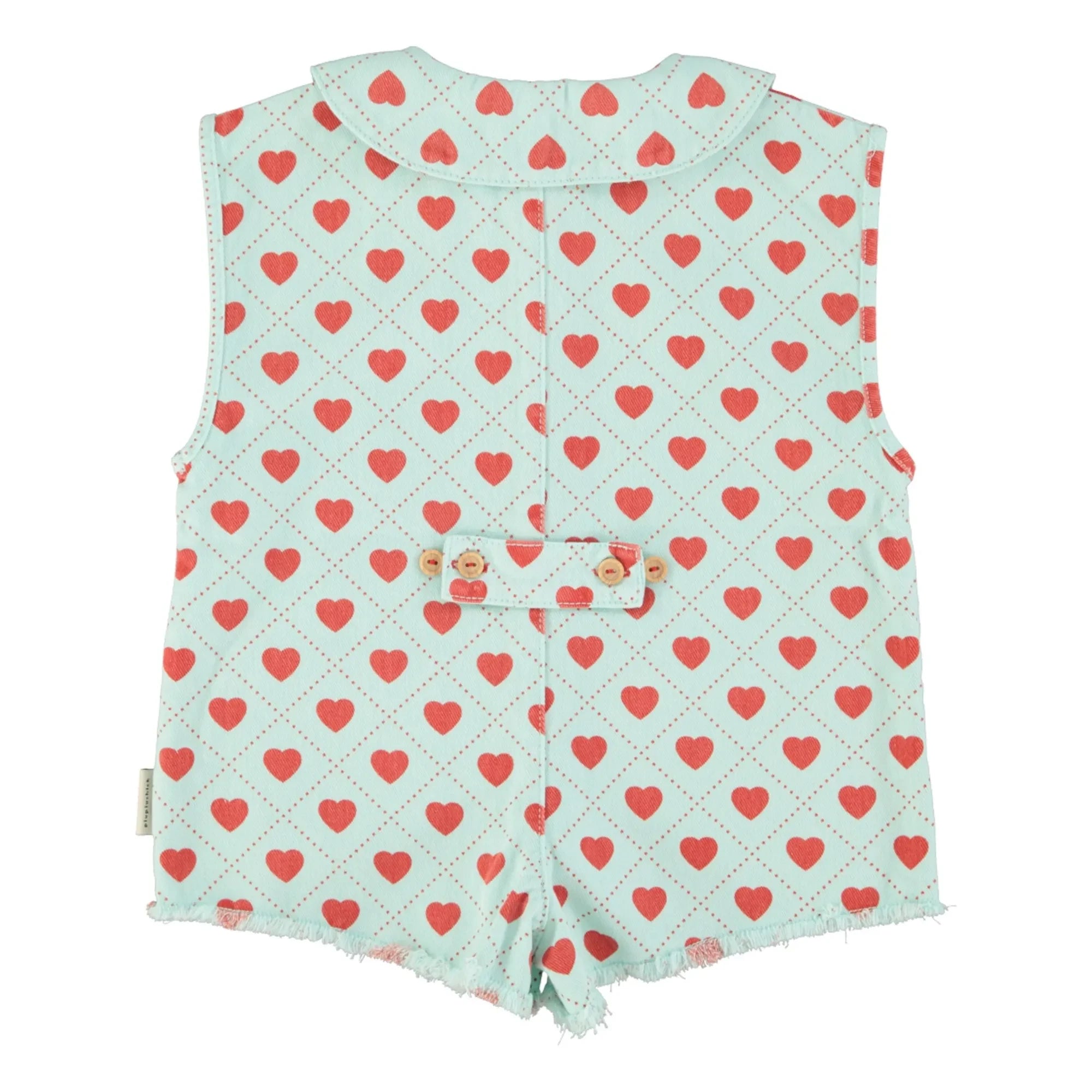 Piupiuchick - Mono de twill con corazón | Azul claro