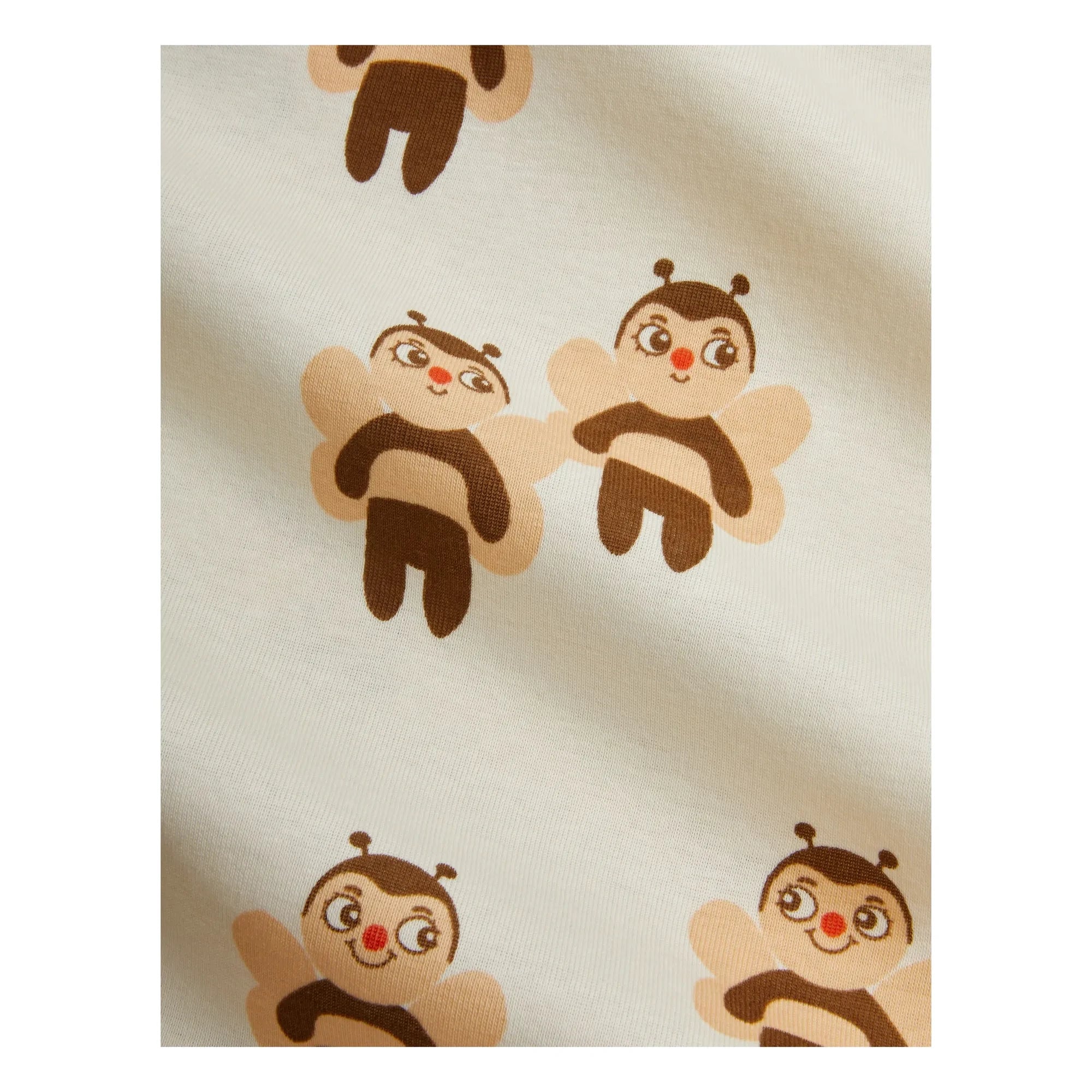Mini Rodini - Set de body y leggings de algodón orgánico con estampado de abejas | Crudo