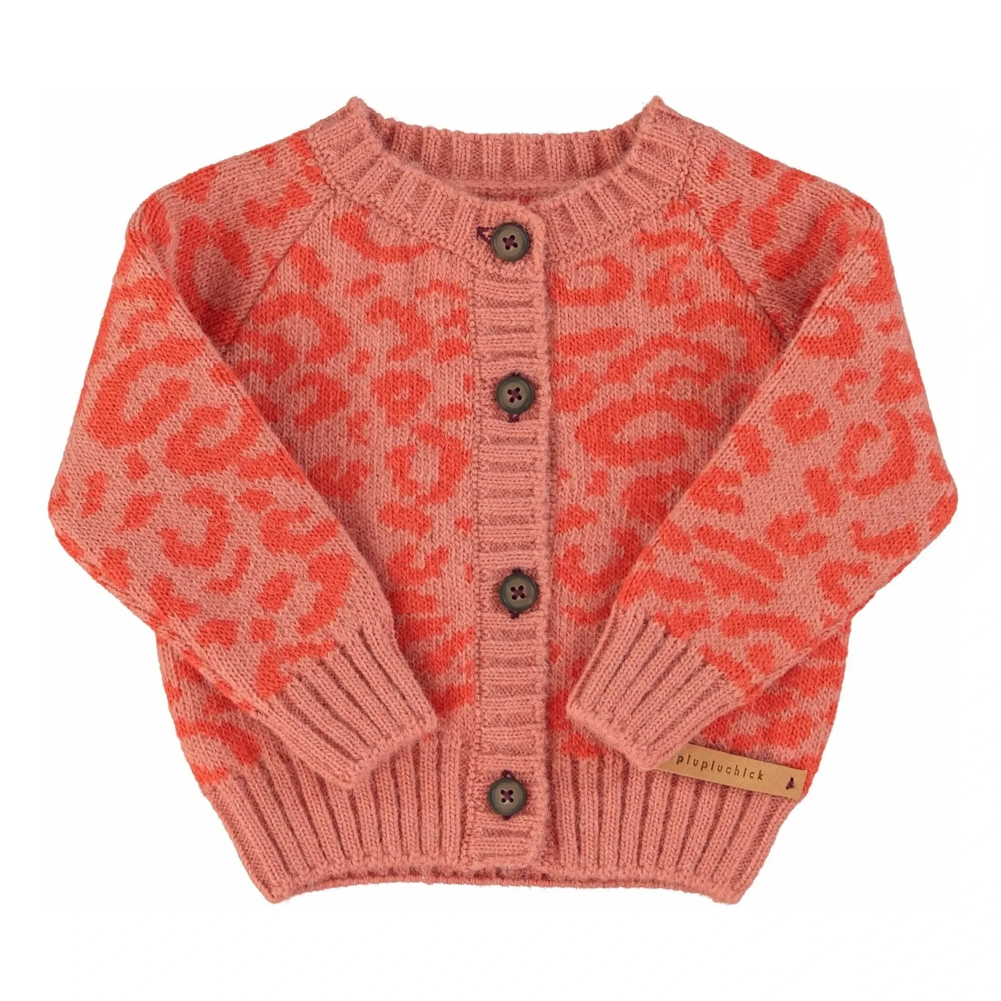 Piupiuchick - Chaleco de lana leopardo | Rosa
